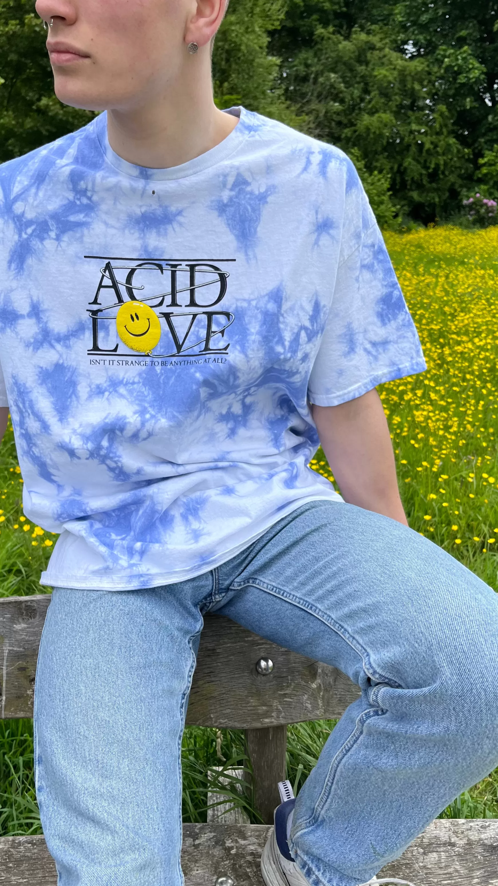 ACID LOVE 0.06 'Floating Points' Tee - Tie Dye Sky Blue Fashion