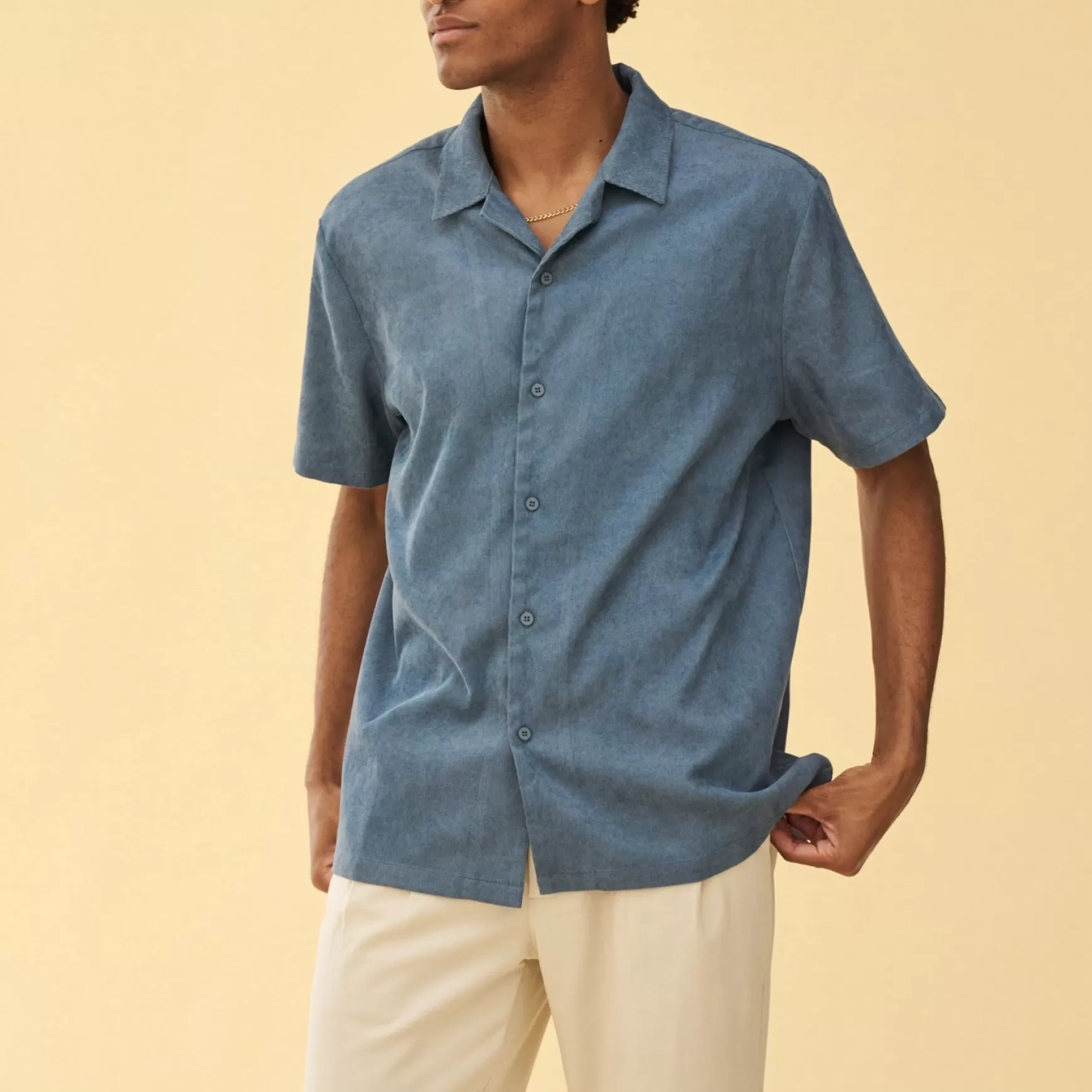 bound 'Airforce Blue' Cord Towel Ss Shirt Clearance