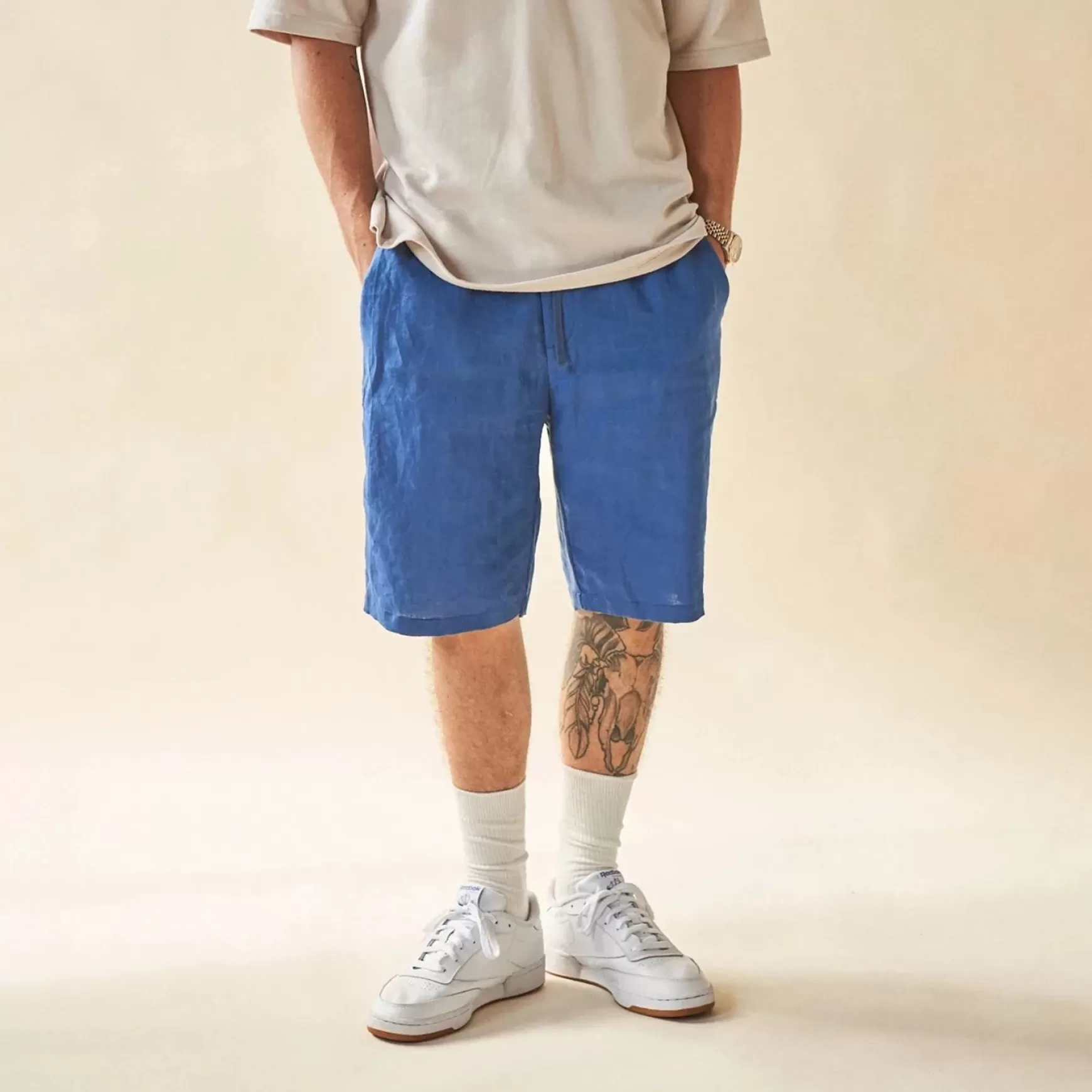 bound 'Tagus' Linen Shorts - Legion Blue Sale