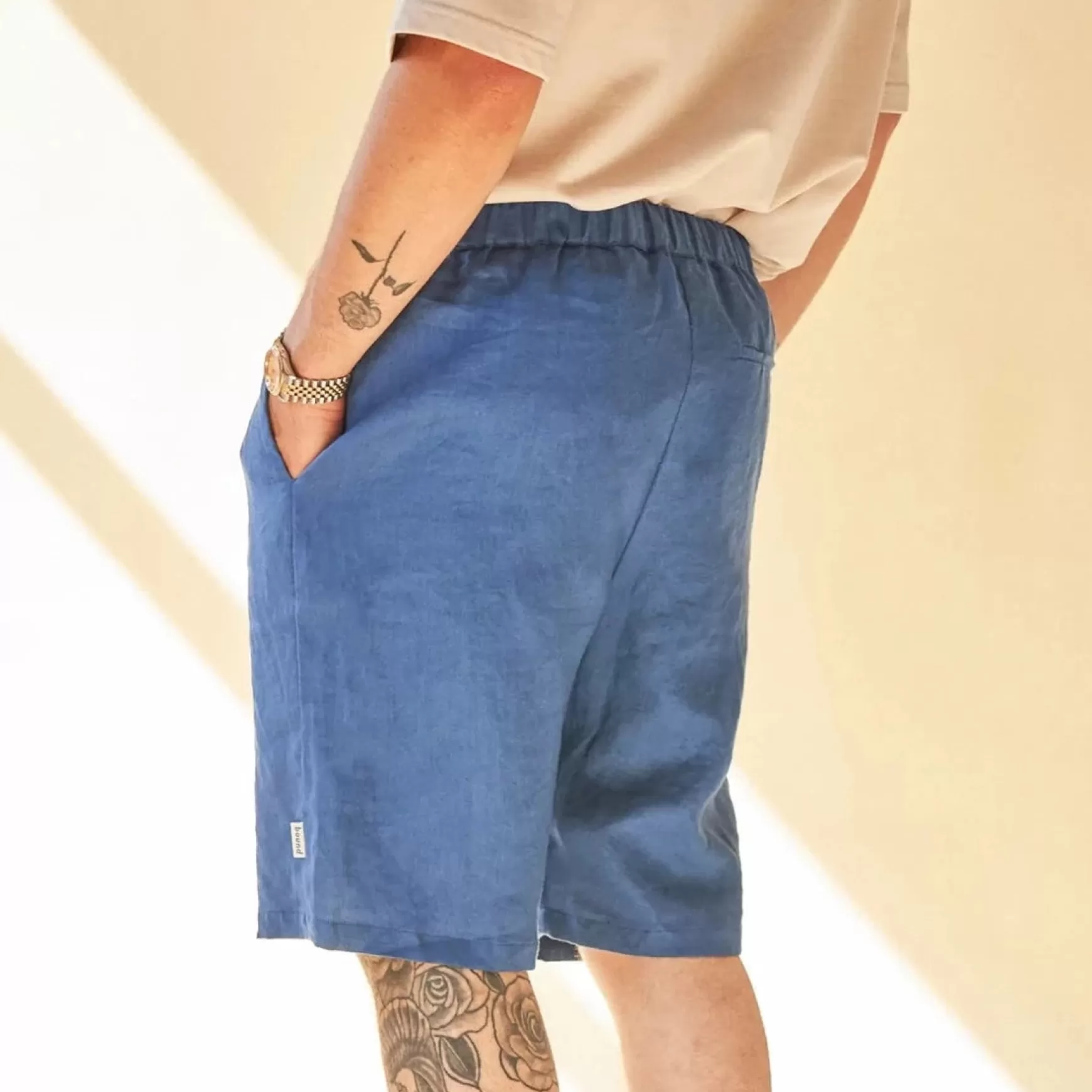 bound 'Tagus' Linen Shorts - Legion Blue Sale