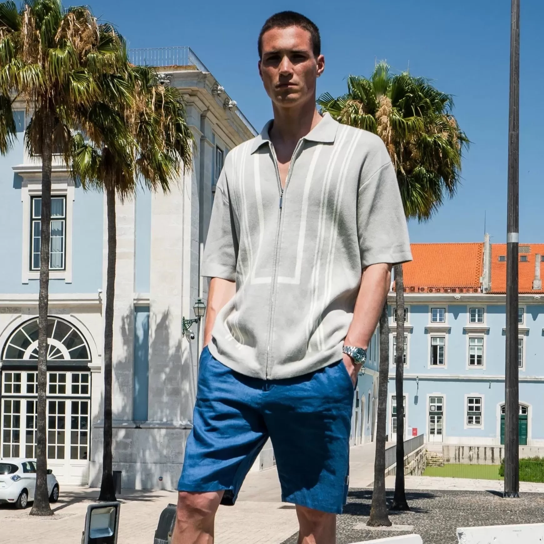 bound 'Tagus' Linen Shorts - Legion Blue Sale