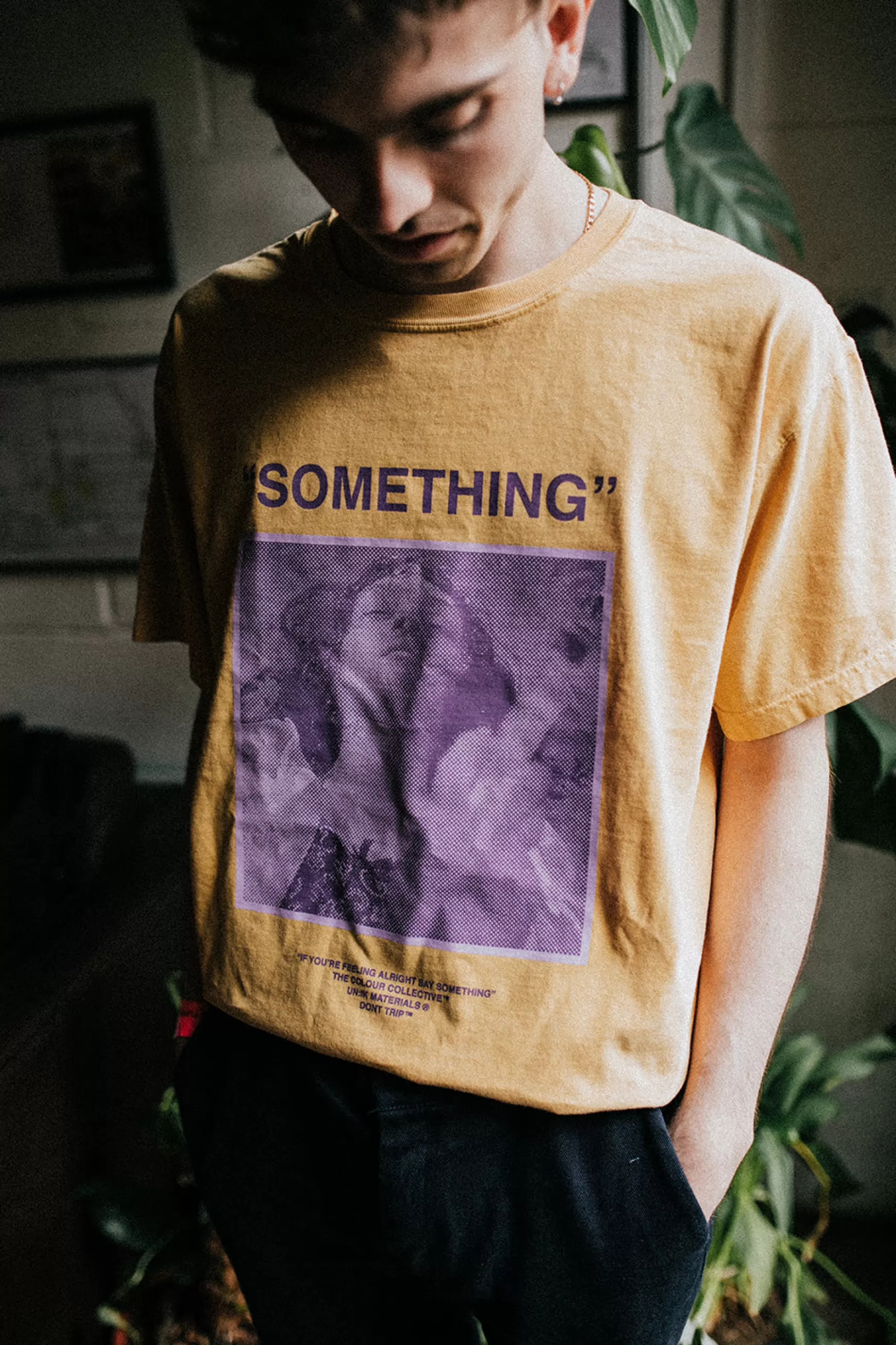 The Colour Collective Colour Collective 'something' Tee - Vintage Washed Mustard *100K Club* Clearance