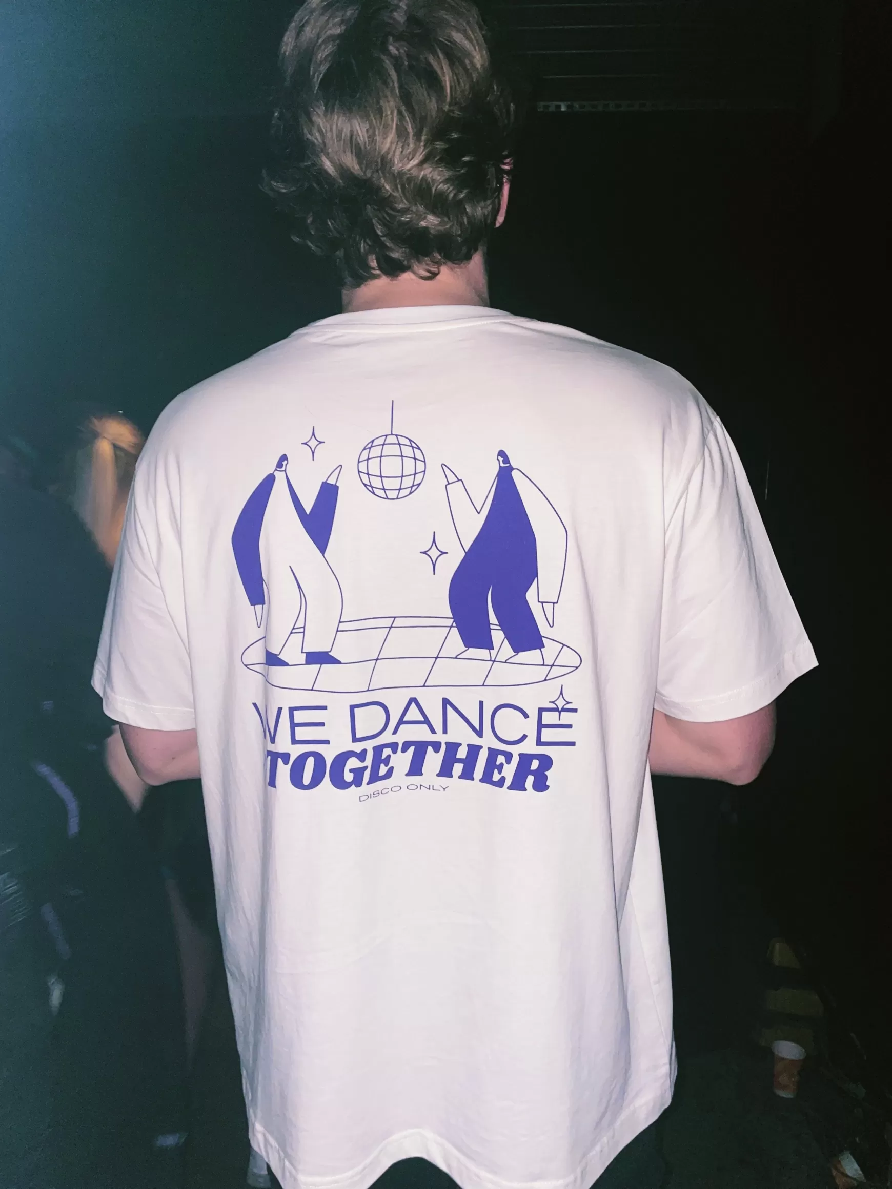 DISCO ONLY 'We Dance Together' Organic Tee - Off White Clearance