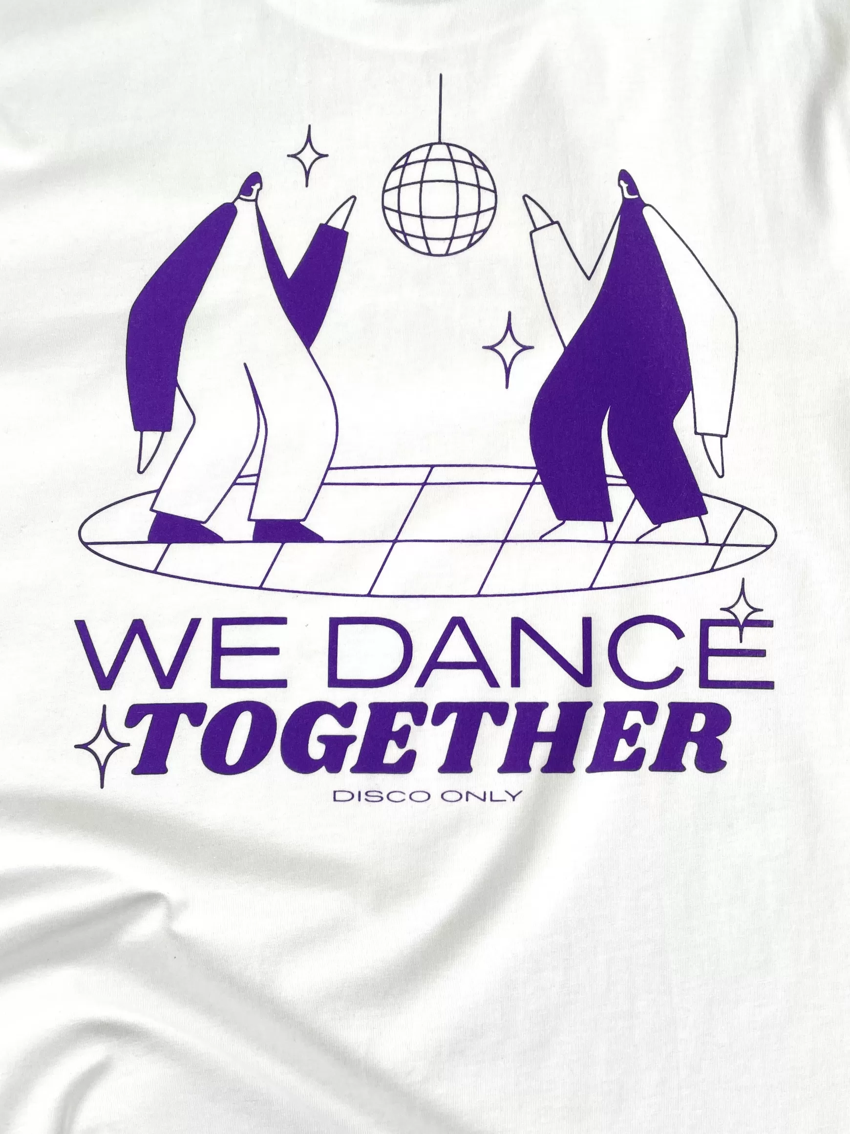 DISCO ONLY 'We Dance Together' Organic Tee - Off White Clearance