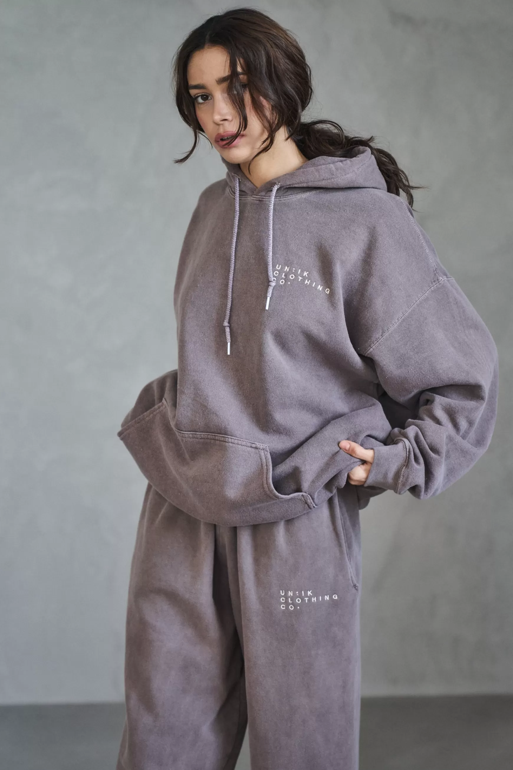 UN:IK Essentials Essentials 'sets' Vintage Washed Hoodie - Cocoa Flash Sale