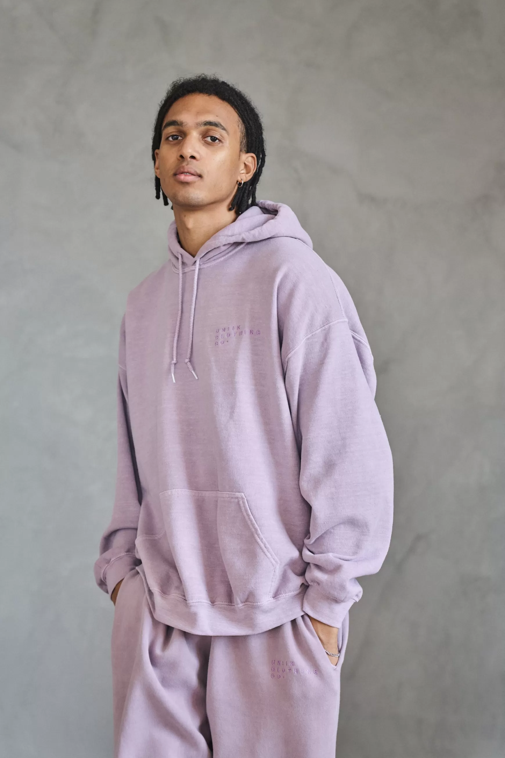 UN:IK Essentials Essentials 'sets' Vintage Washed Hoodie - Lavender Online