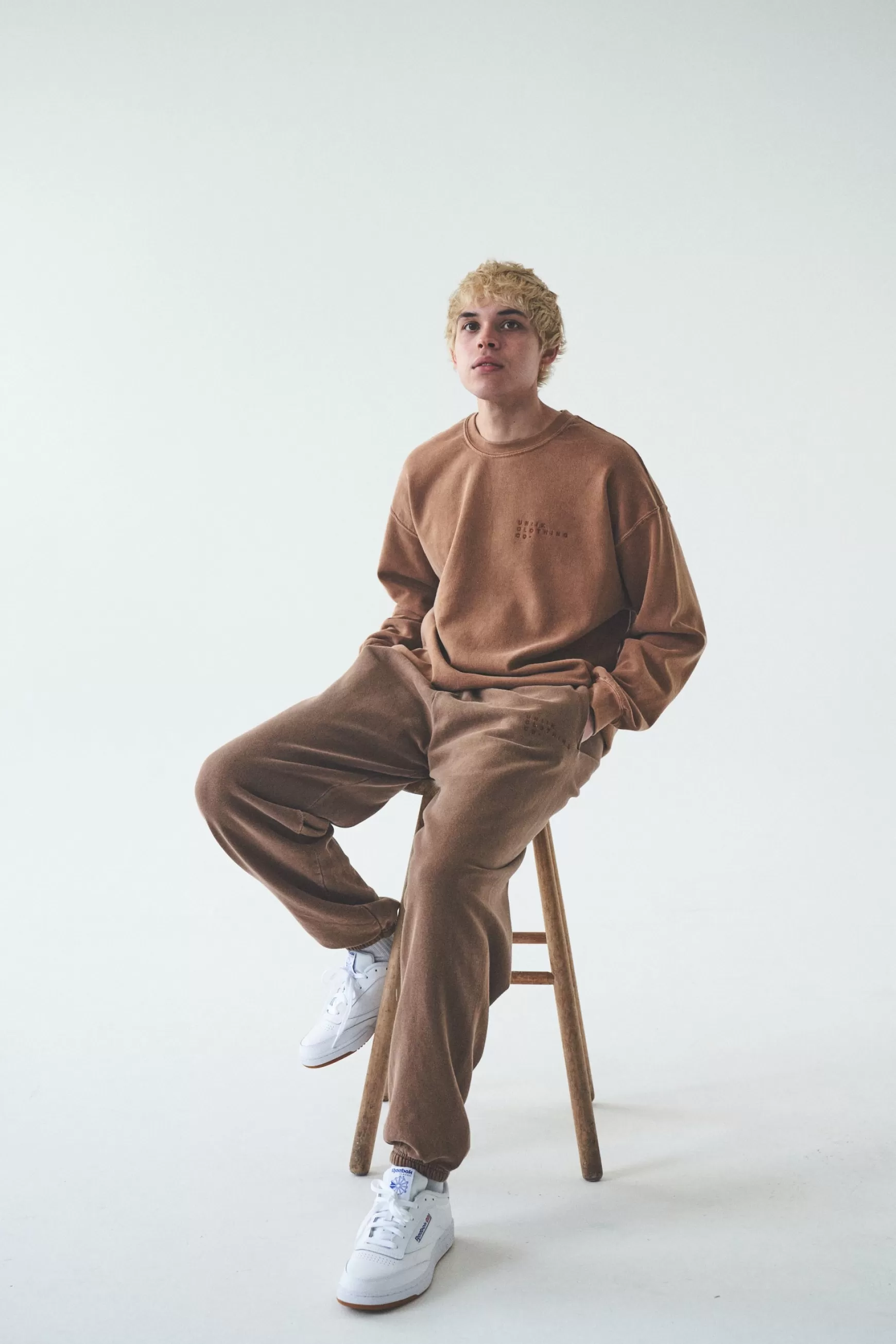 UN:IK Essentials Essentials 'sets' Vintage Washed Joggers - Caramel Online