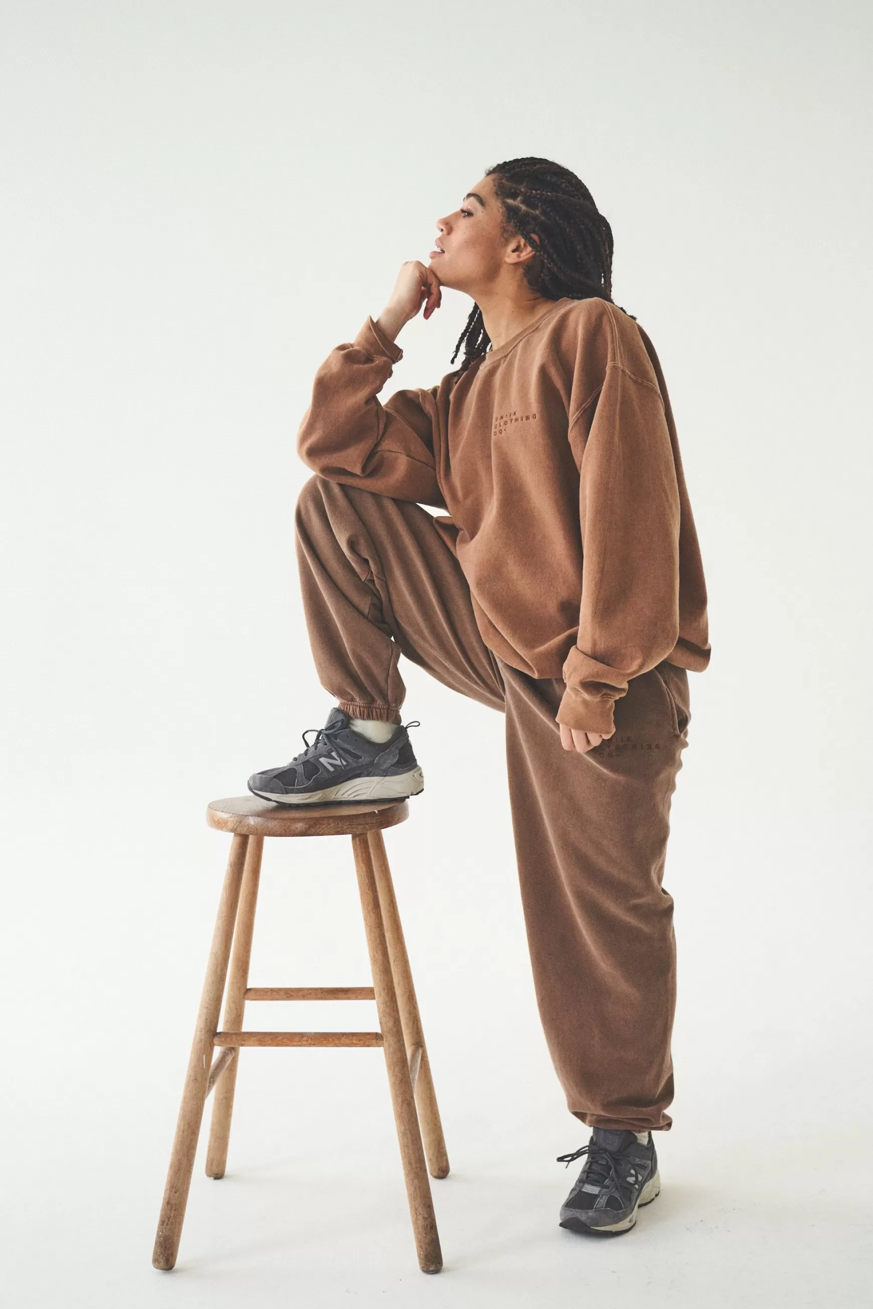 UN:IK Essentials Essentials 'sets' Vintage Washed Joggers - Caramel Online