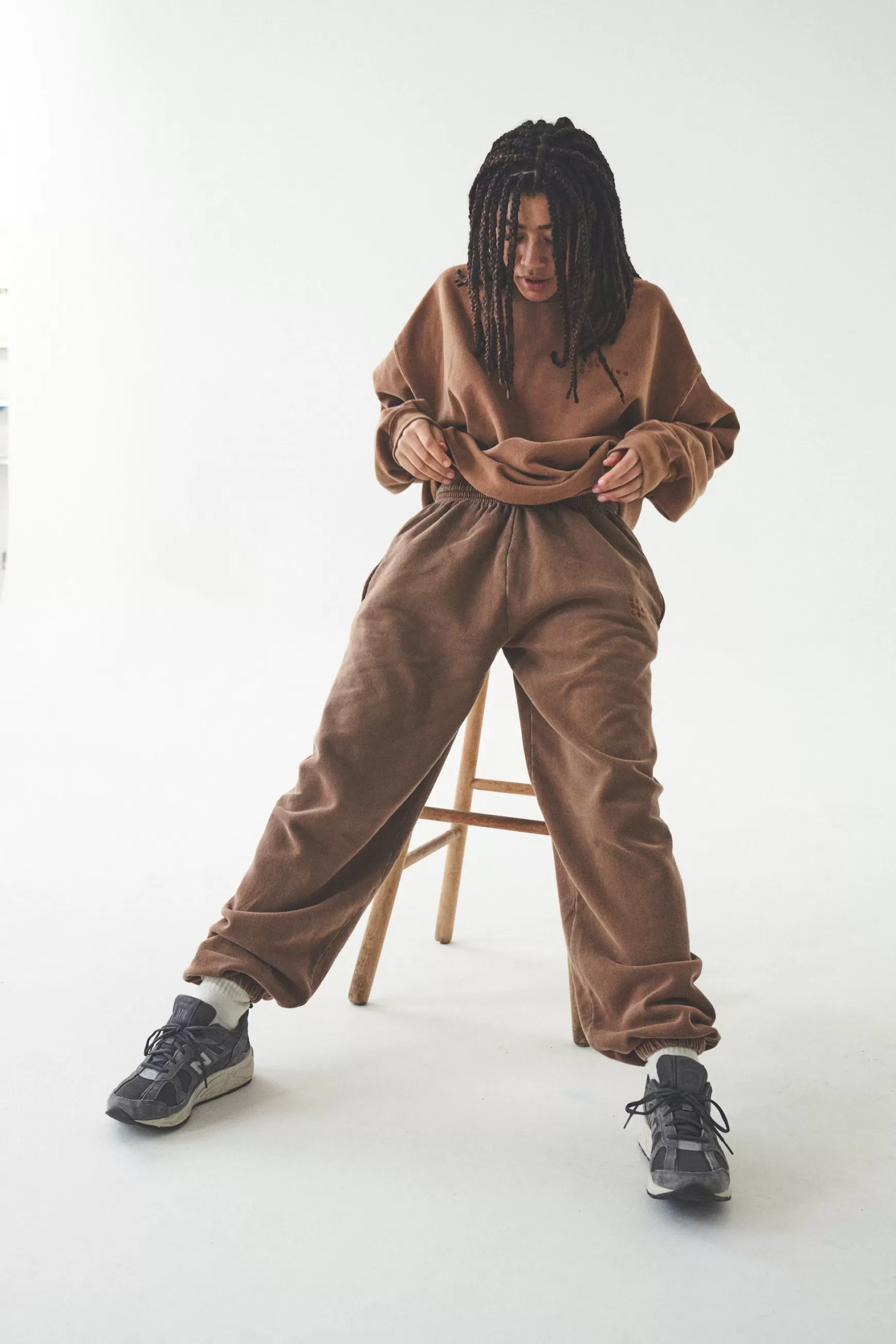 UN:IK Essentials Essentials 'sets' Vintage Washed Joggers - Caramel Online
