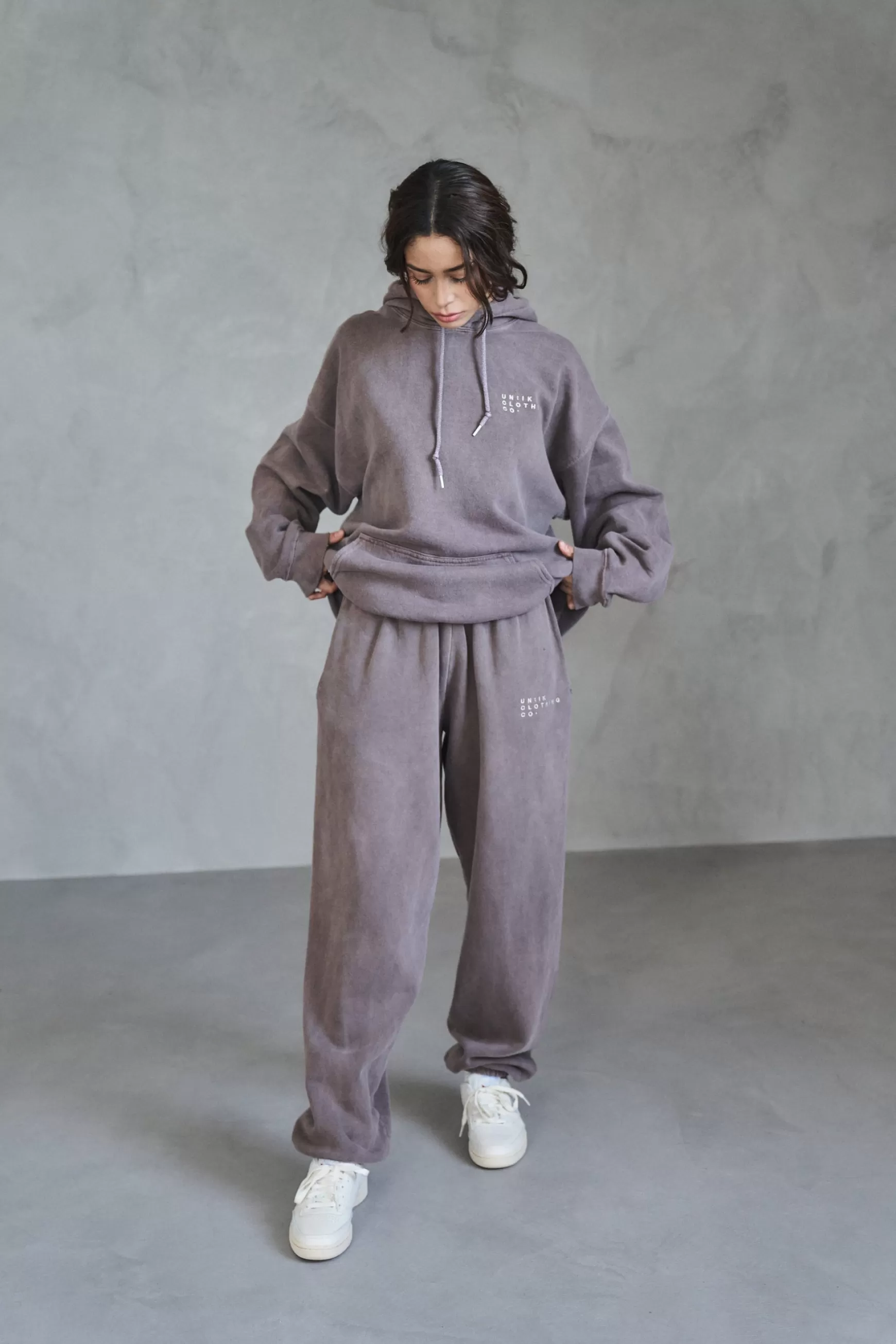 UN:IK Essentials Essentials 'sets' Vintage Washed Joggers - Cocoa Discount