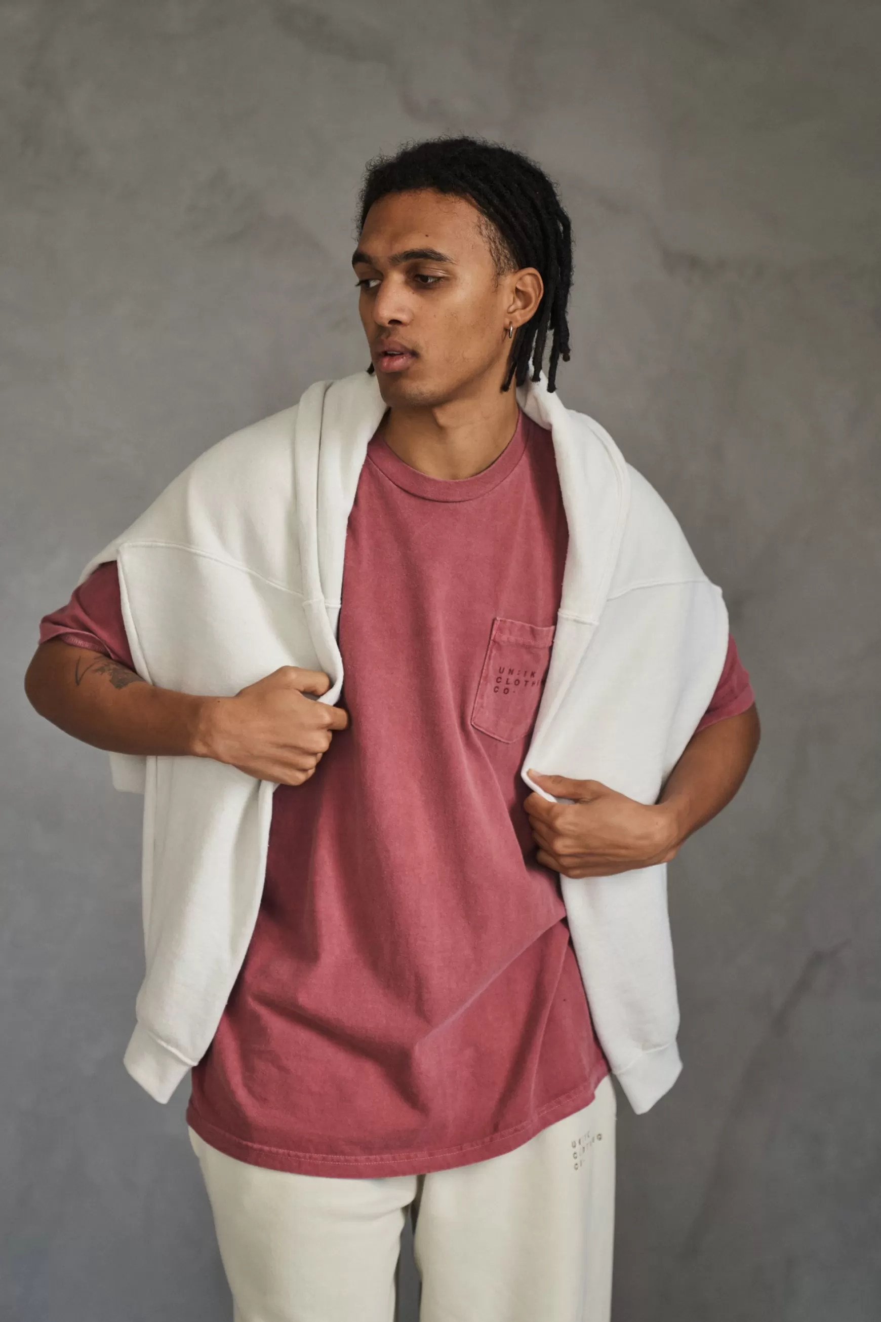 UN:IK Essentials Essentials 'sets' Vintage Washed Pocket Tee - Brick Sale