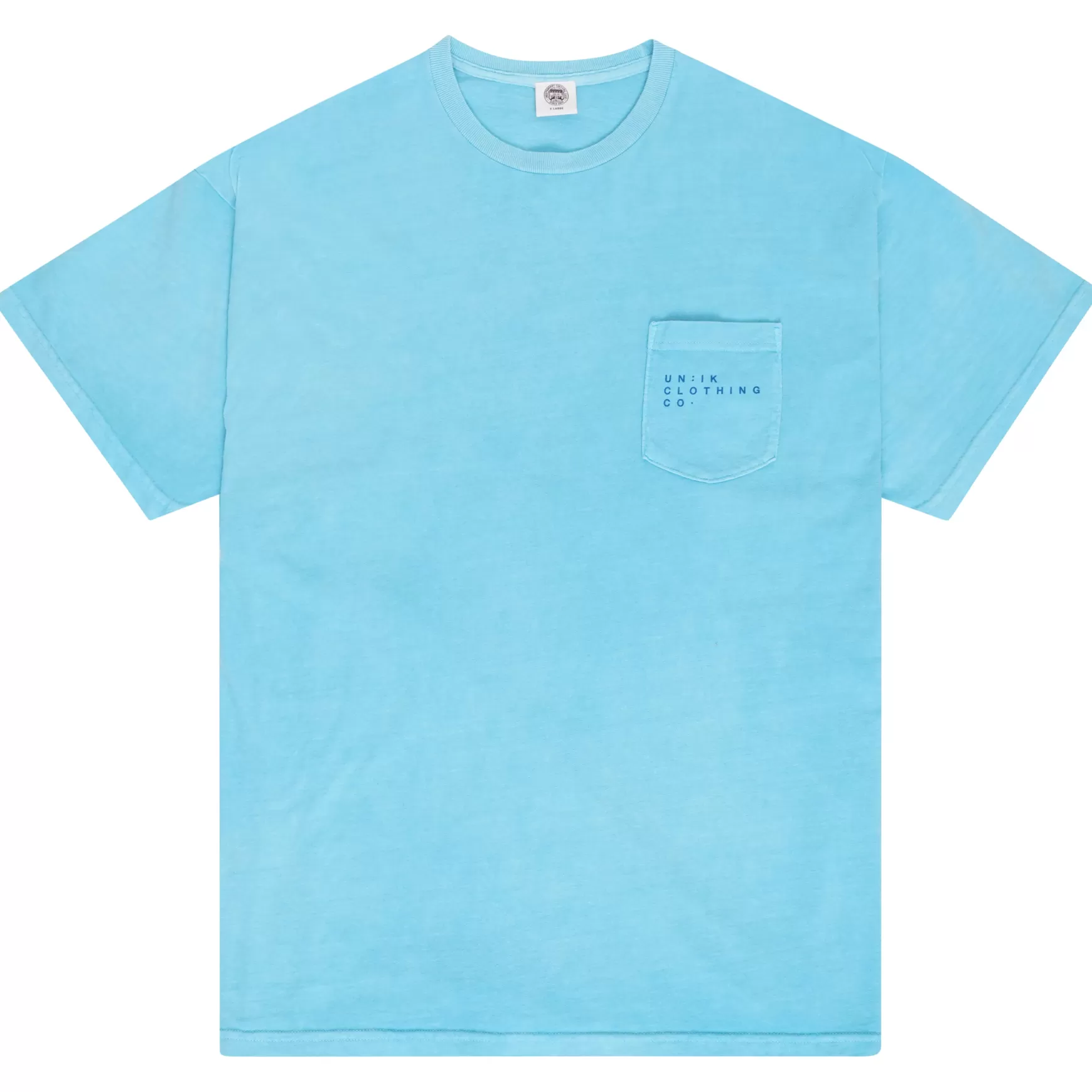 UN:IK Essentials Essentials 'sets' Vintage Washed Pocket Tee - Lagoon Hot