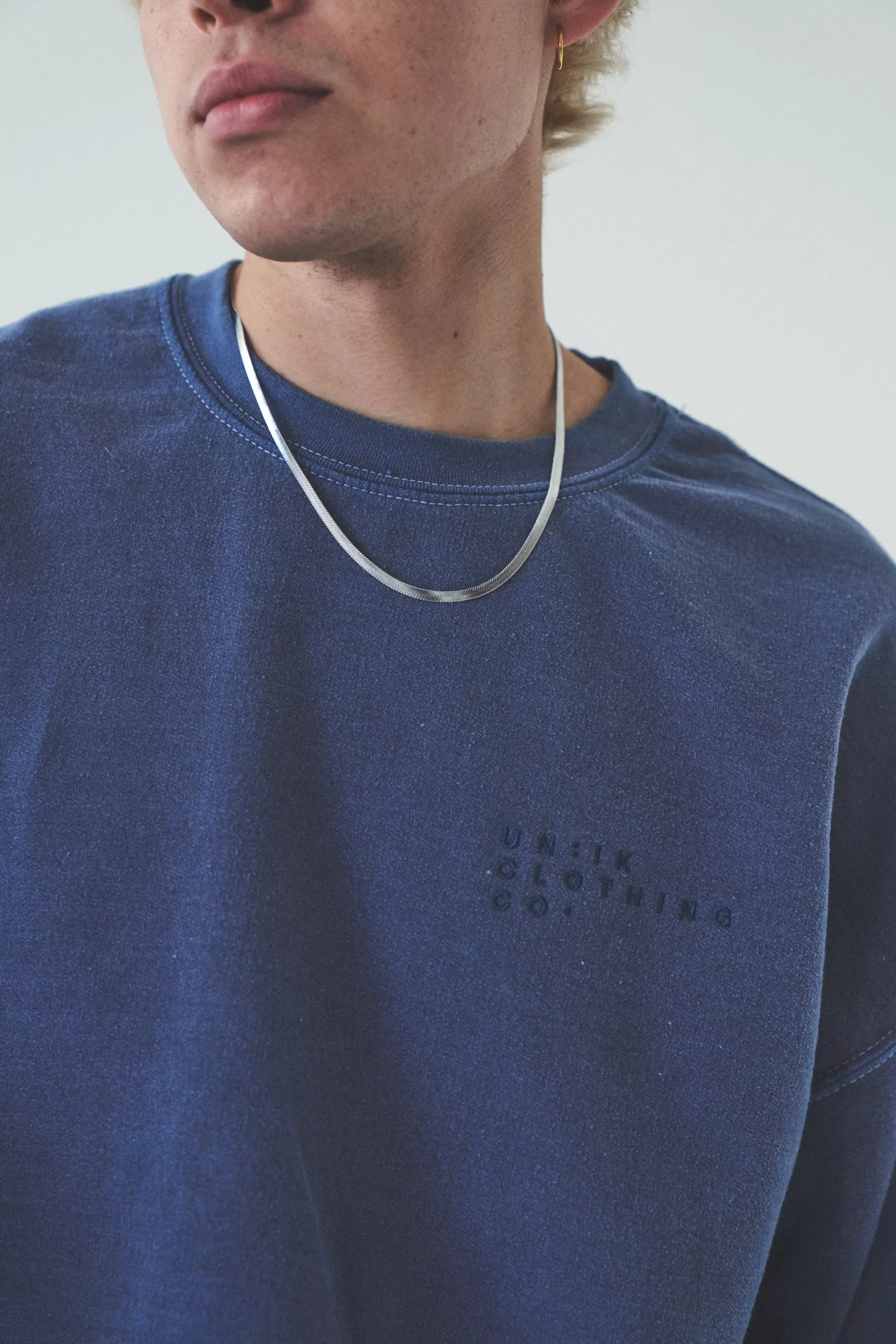UN:IK Essentials Essentials 'sets' Vintage Washed Sweater - Indigo Sale