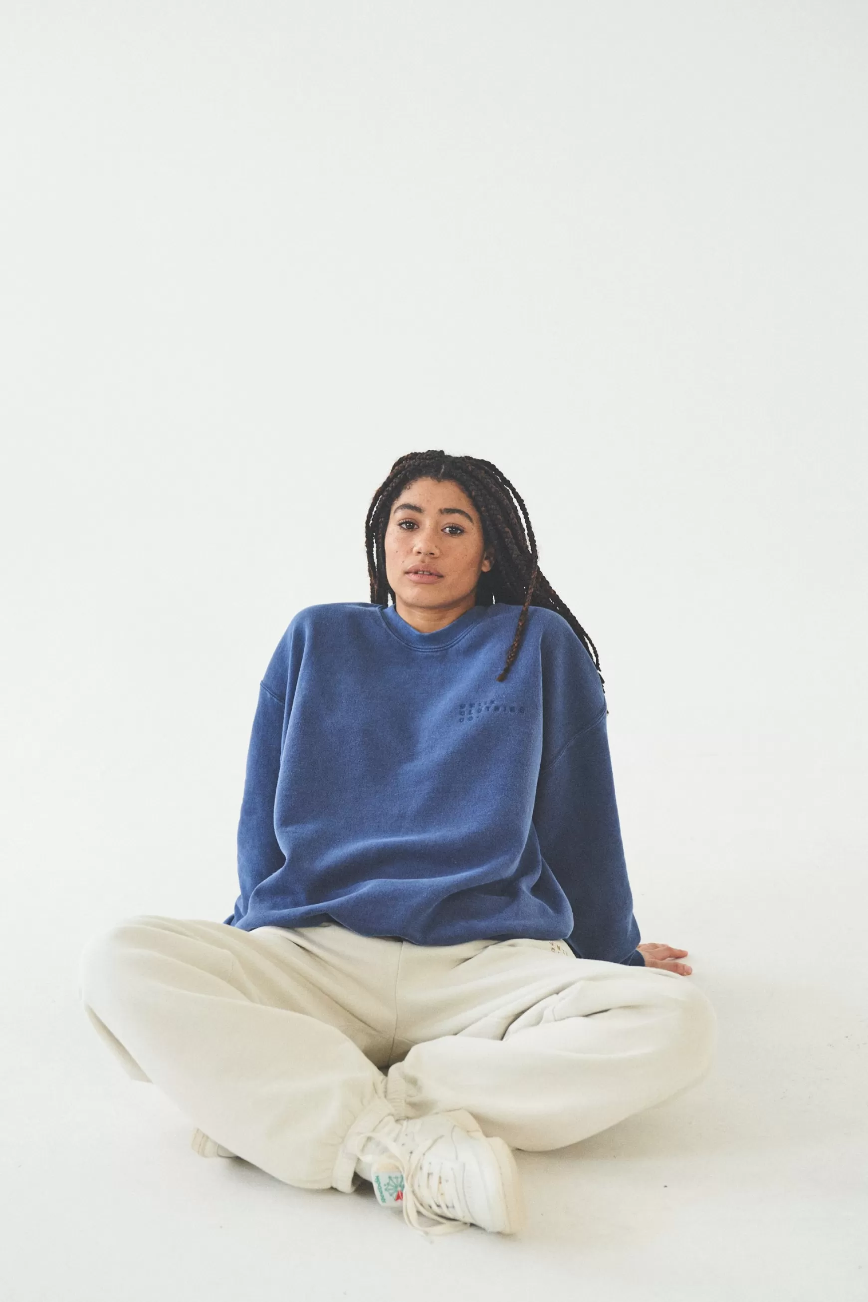 UN:IK Essentials Essentials 'sets' Vintage Washed Sweater - Indigo Sale