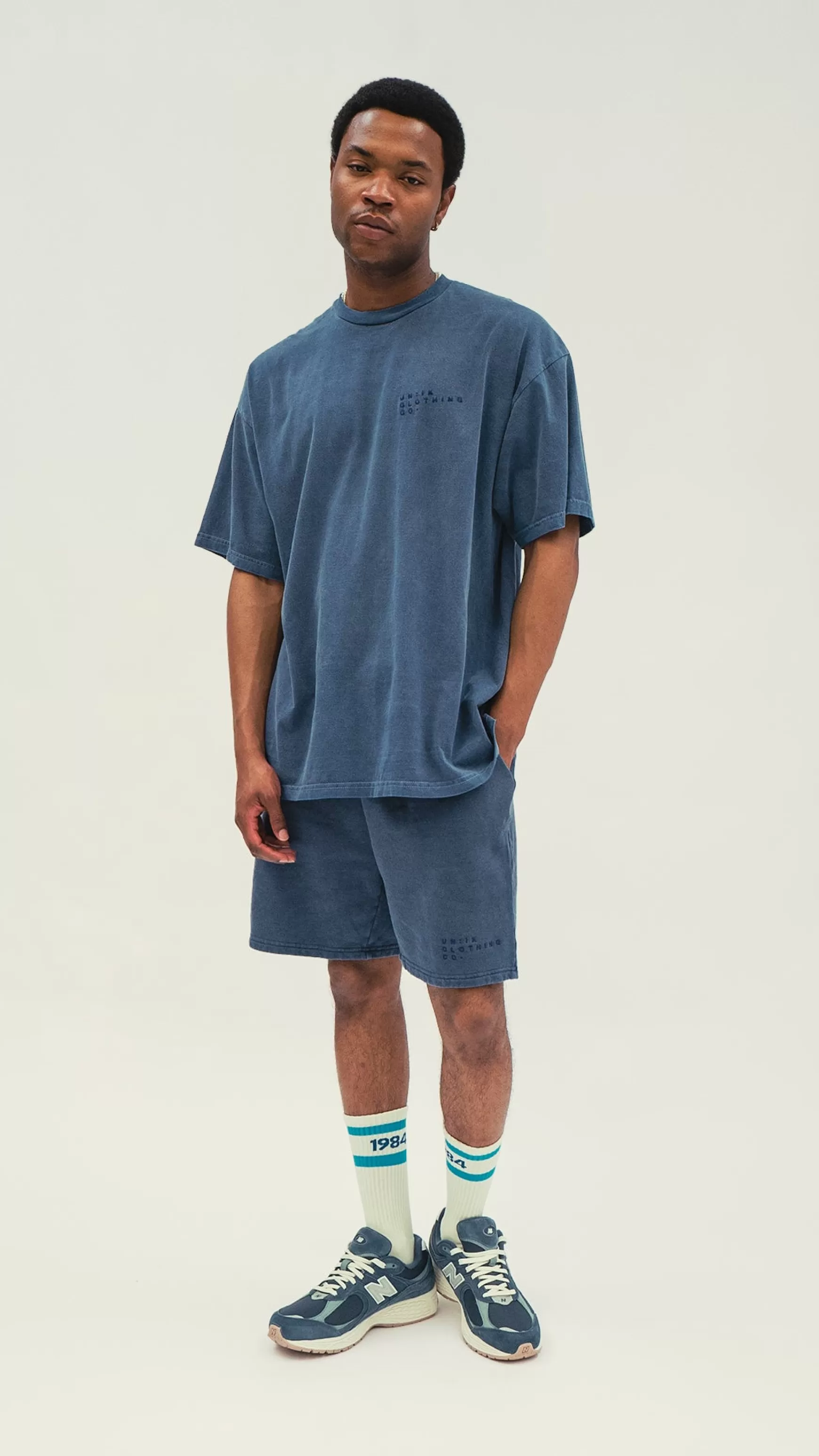 UN:IK Essentials Essentials 'sets' Vintage Washed Tee - Indigo Cheap