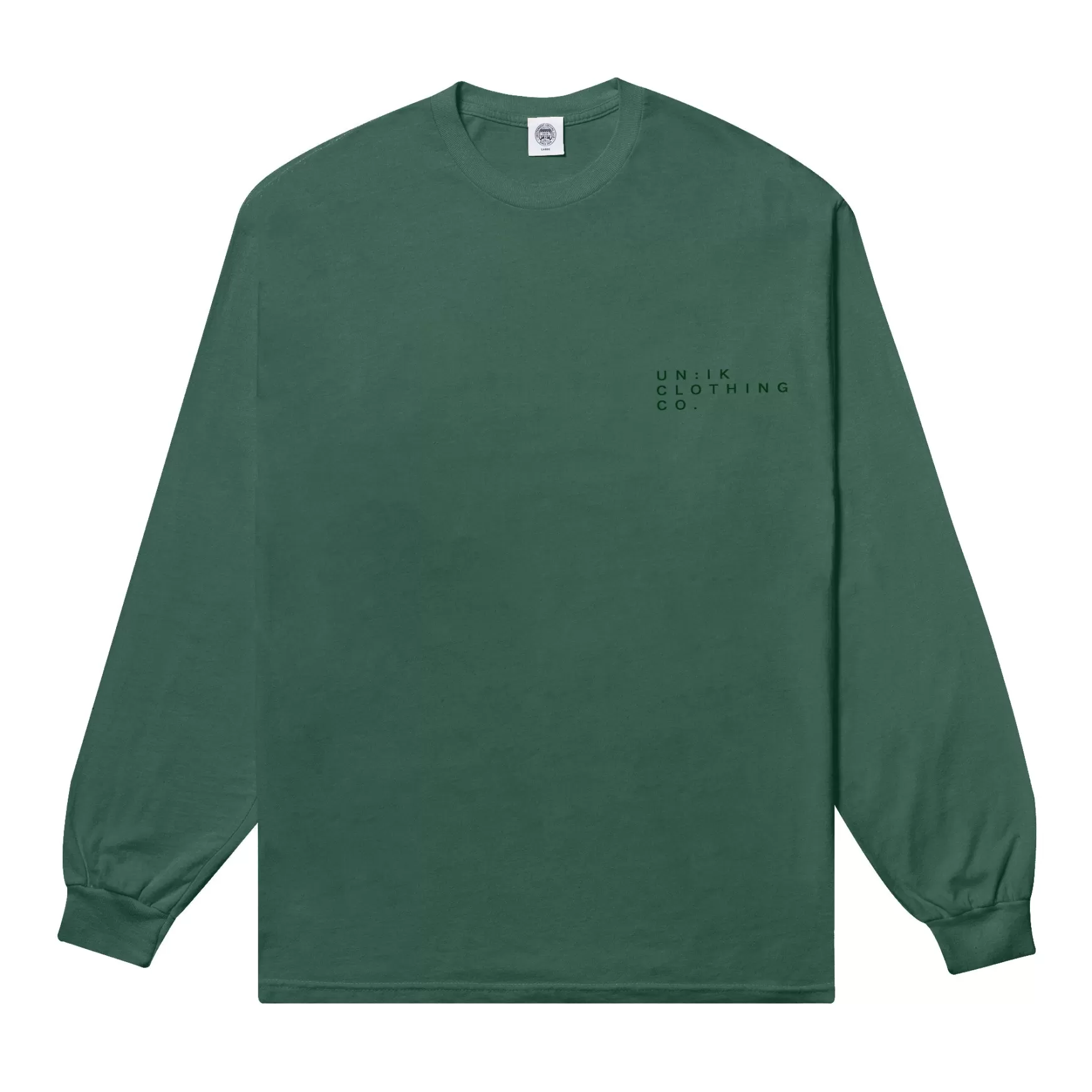 UN:IK Essentials Essentials Vintage Washed Longsleeve Tee - Forest New