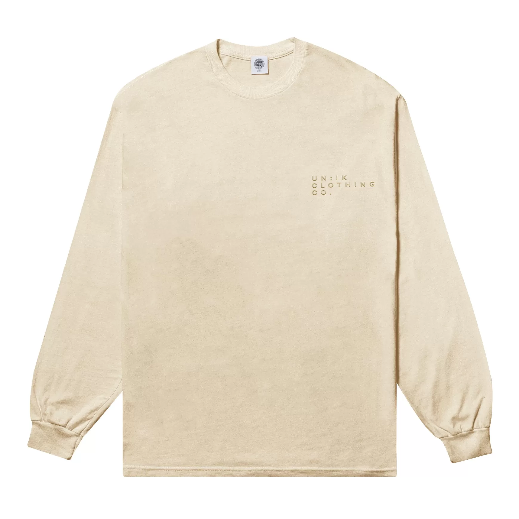 UN:IK Essentials Essentials Vintage Washed Longsleeve Tee - Sand Hot