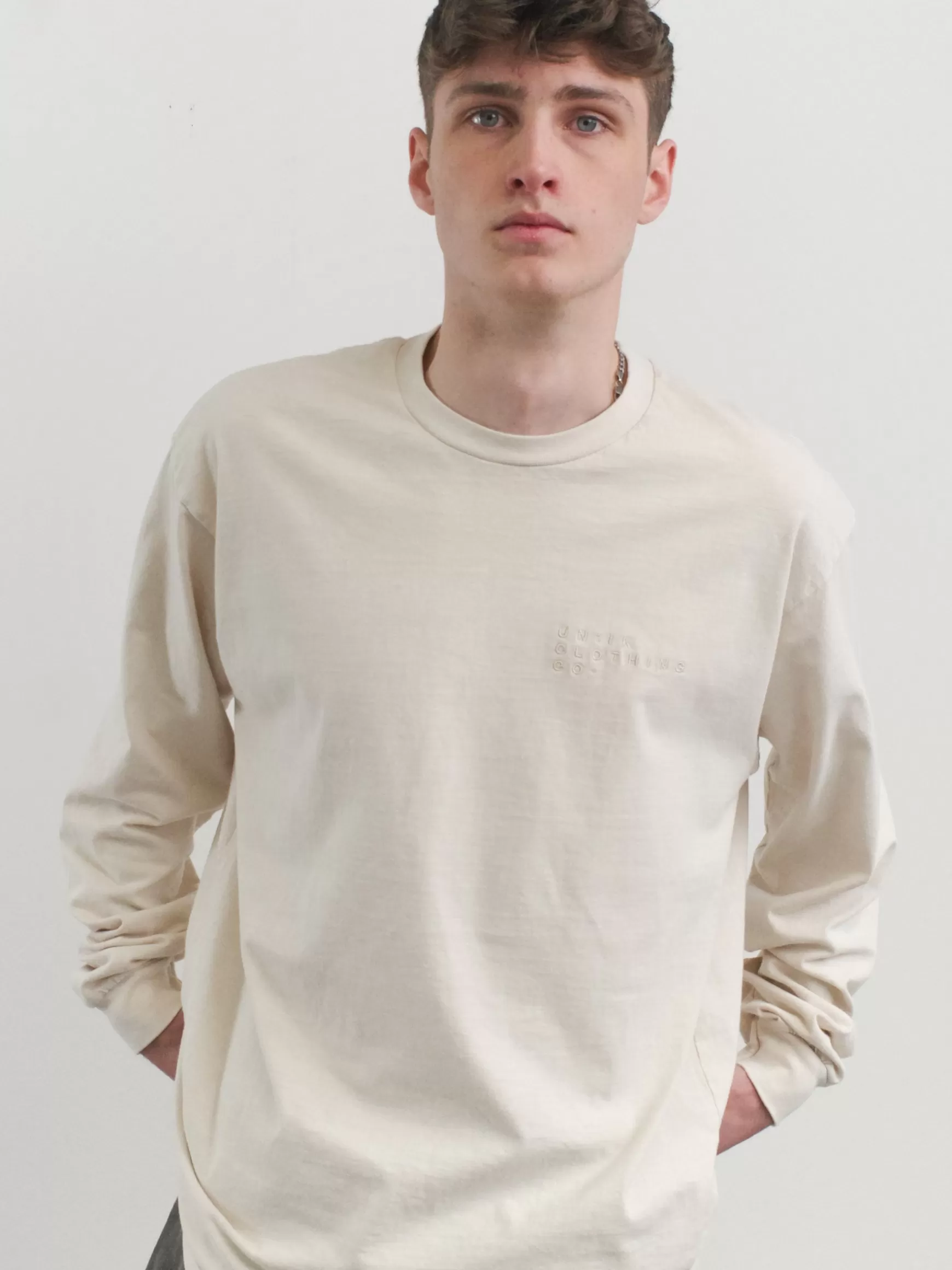 UN:IK Essentials Essentials Vintage Washed Longsleeve Tee - Sand Hot