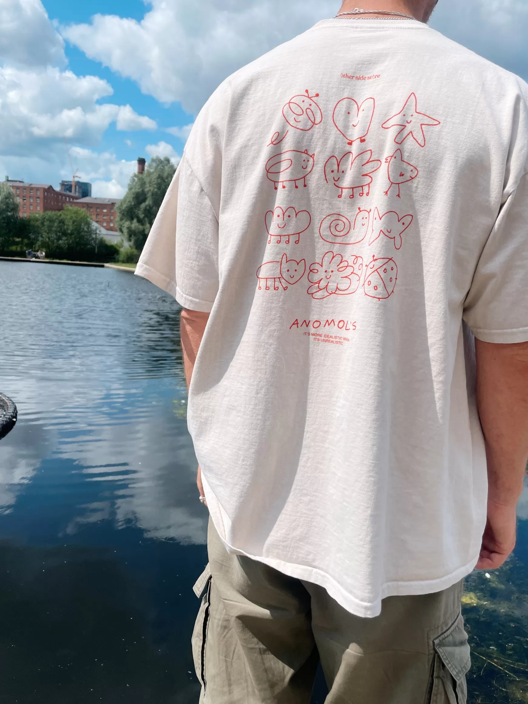 Other Side Store 'Anomols' Vintage Washed Tee - Cream Sale