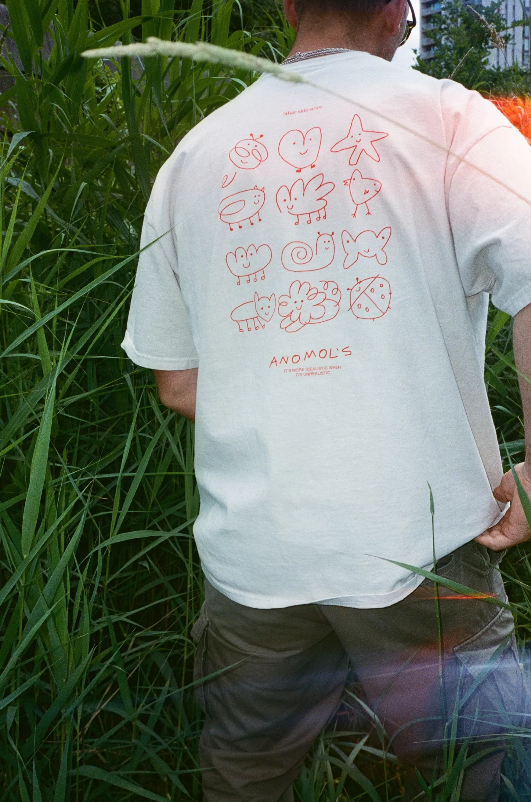 Other Side Store 'Anomols' Vintage Washed Tee - Cream Sale