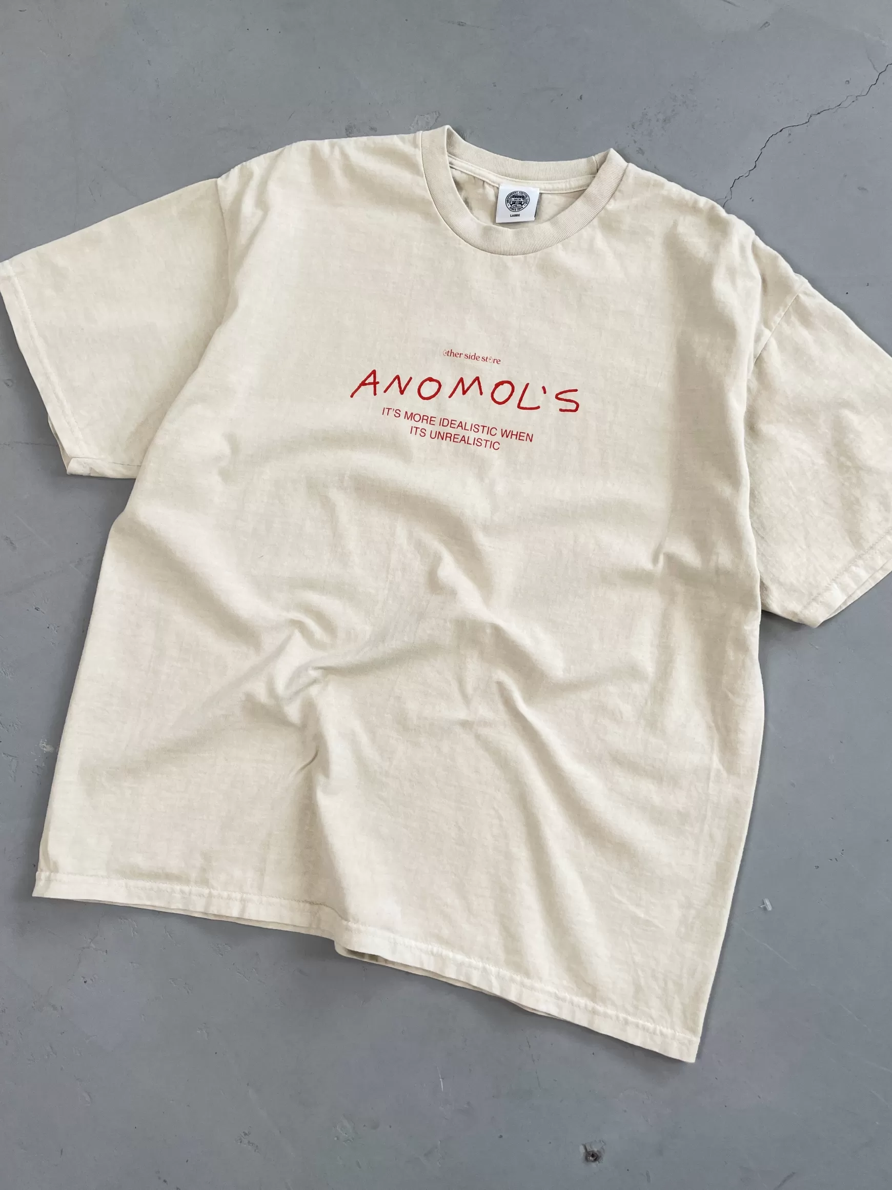 Other Side Store 'Anomols' Vintage Washed Tee - Cream Sale