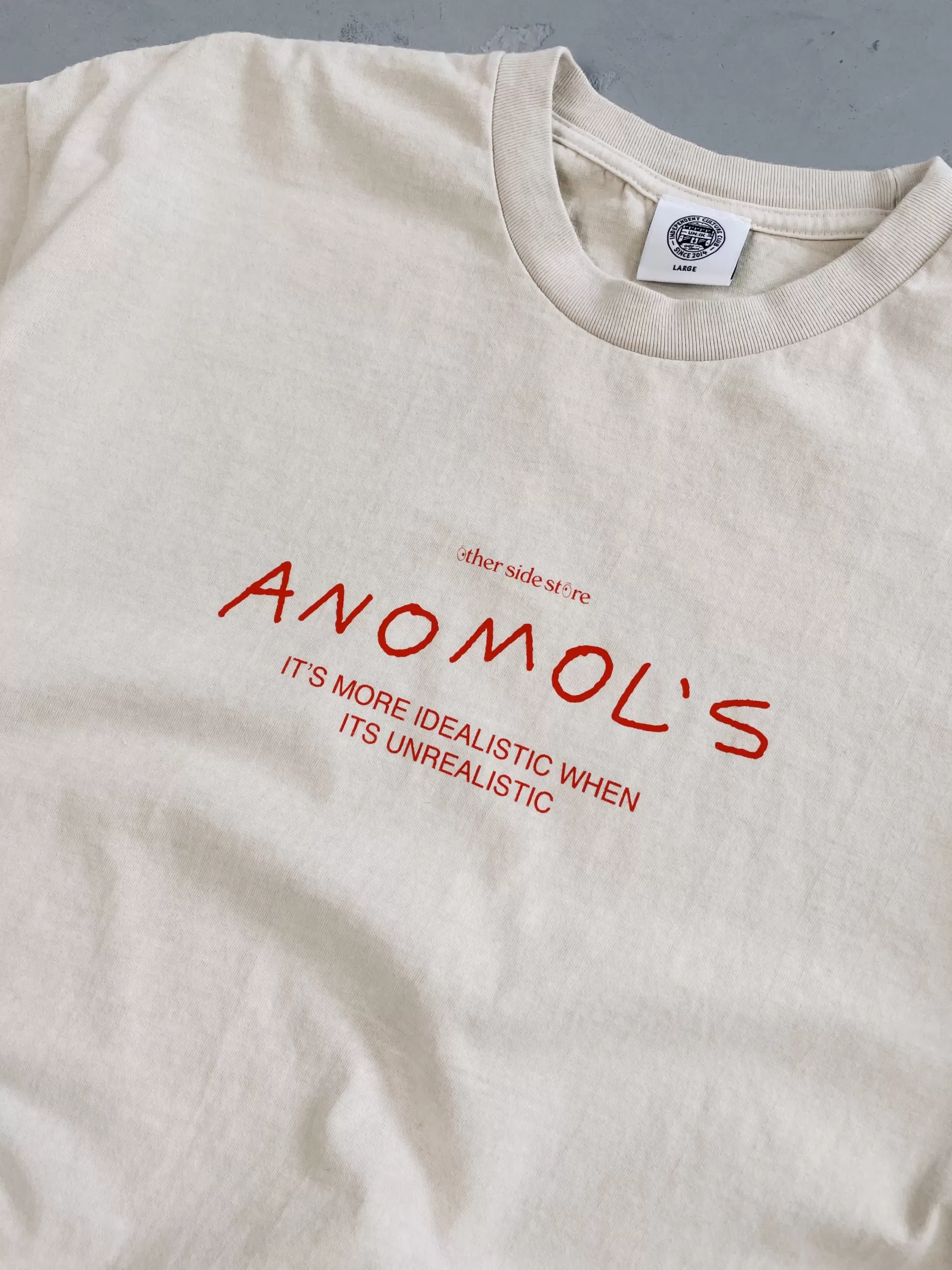 Other Side Store 'Anomols' Vintage Washed Tee - Cream Sale