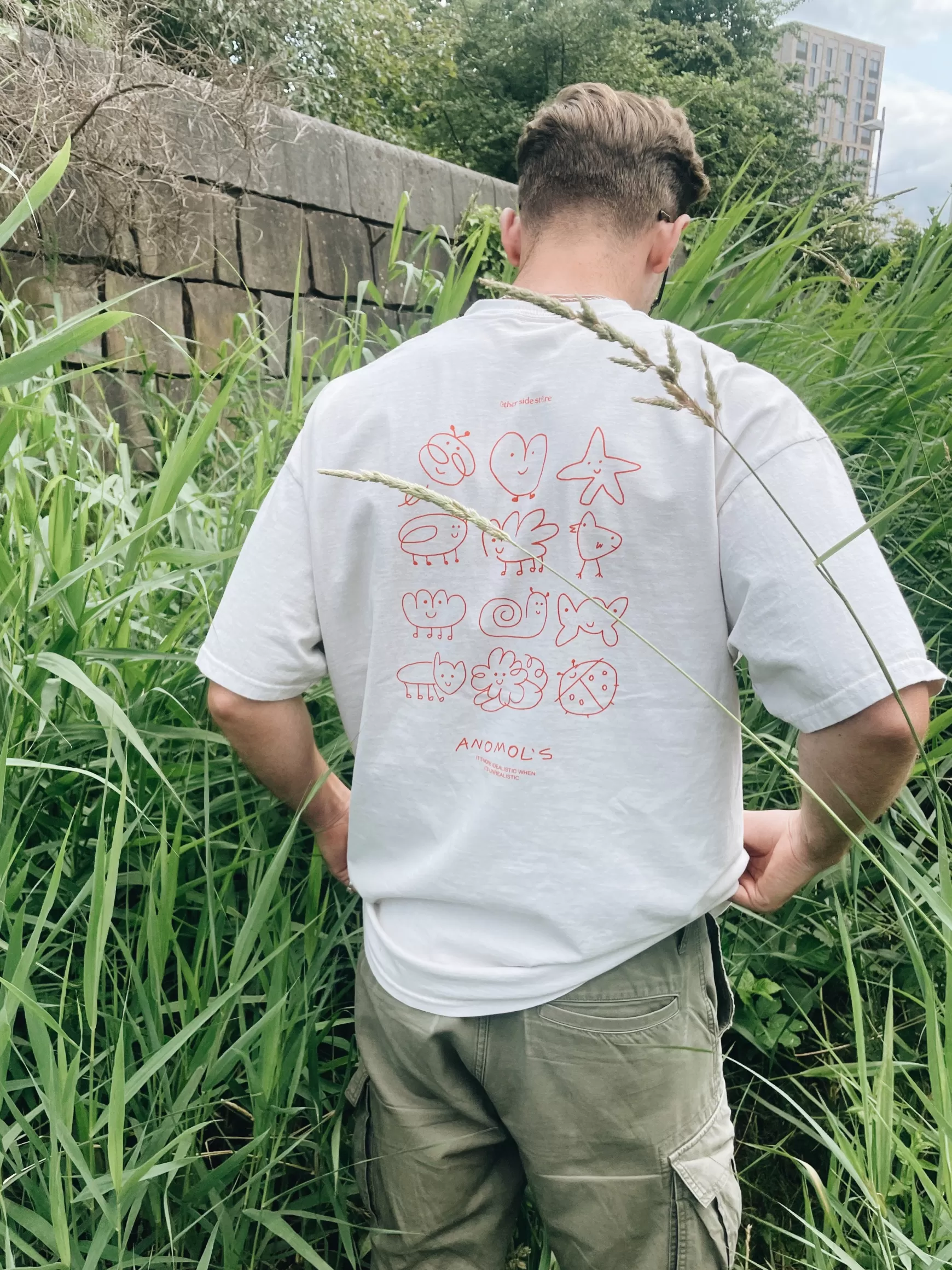 Other Side Store 'Anomols' Vintage Washed Tee - Cream Sale