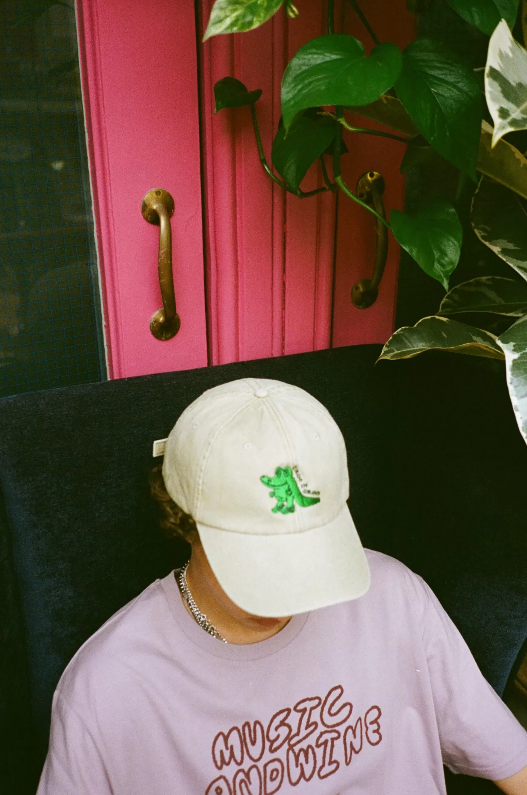 Other Side Store 'Croc' Embroidered Vintage Washed Cap - Beige Best Sale