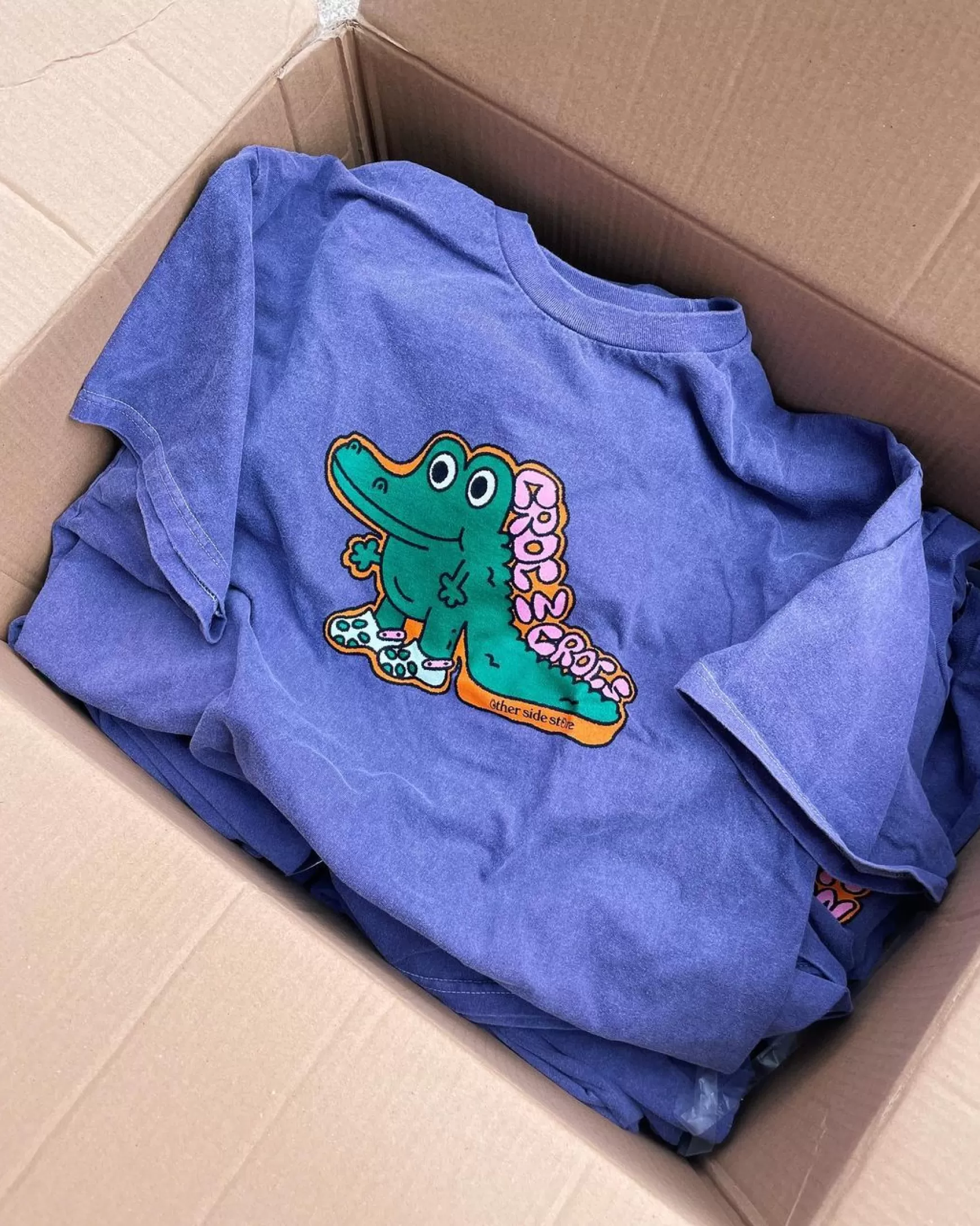 Other Side Store 'Croc In Crocs' Vintage Washed Tee - Violet Online