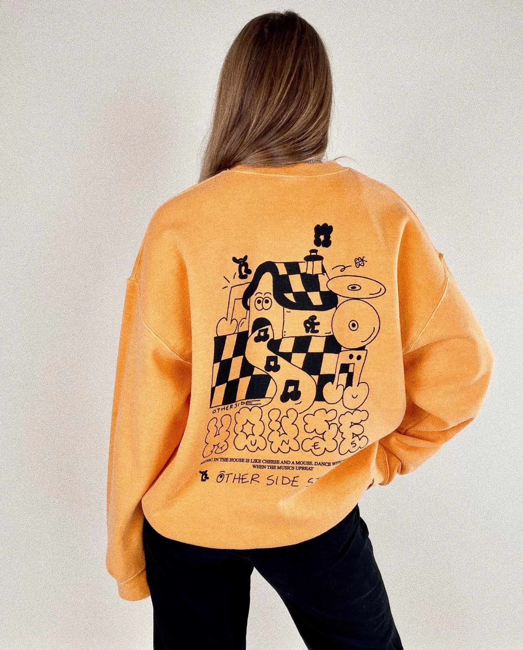 Other Side Store 'House Tunes' Sweater - Vintage Washed Yellow Discount