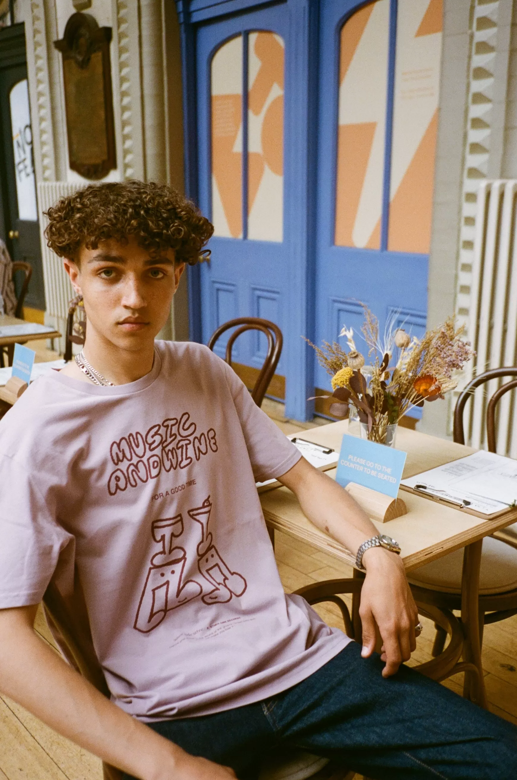Other Side Store 'Music & Wine' Organic Tee - Lilac Online
