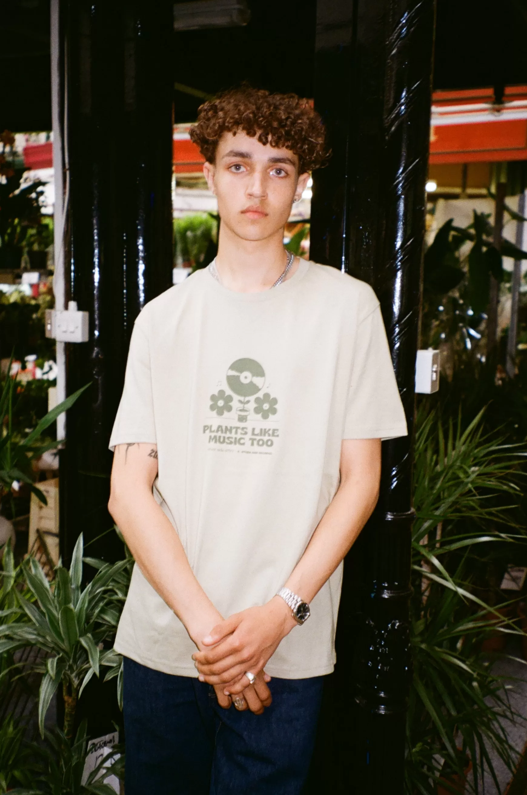 Other Side Store 'Plants Like Music Too' Organic Tee - Sage Best