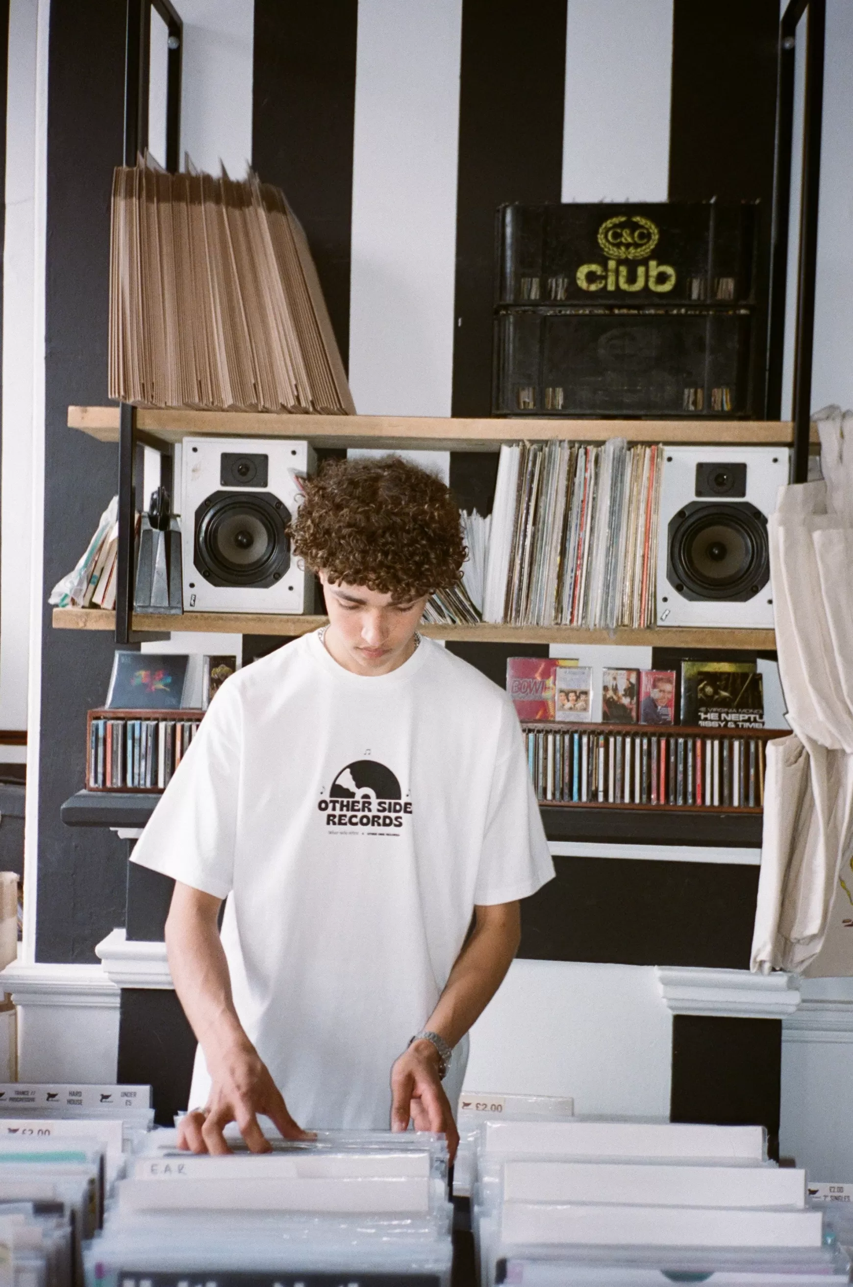 Other Side Store 'Records' Tee - White Cheap
