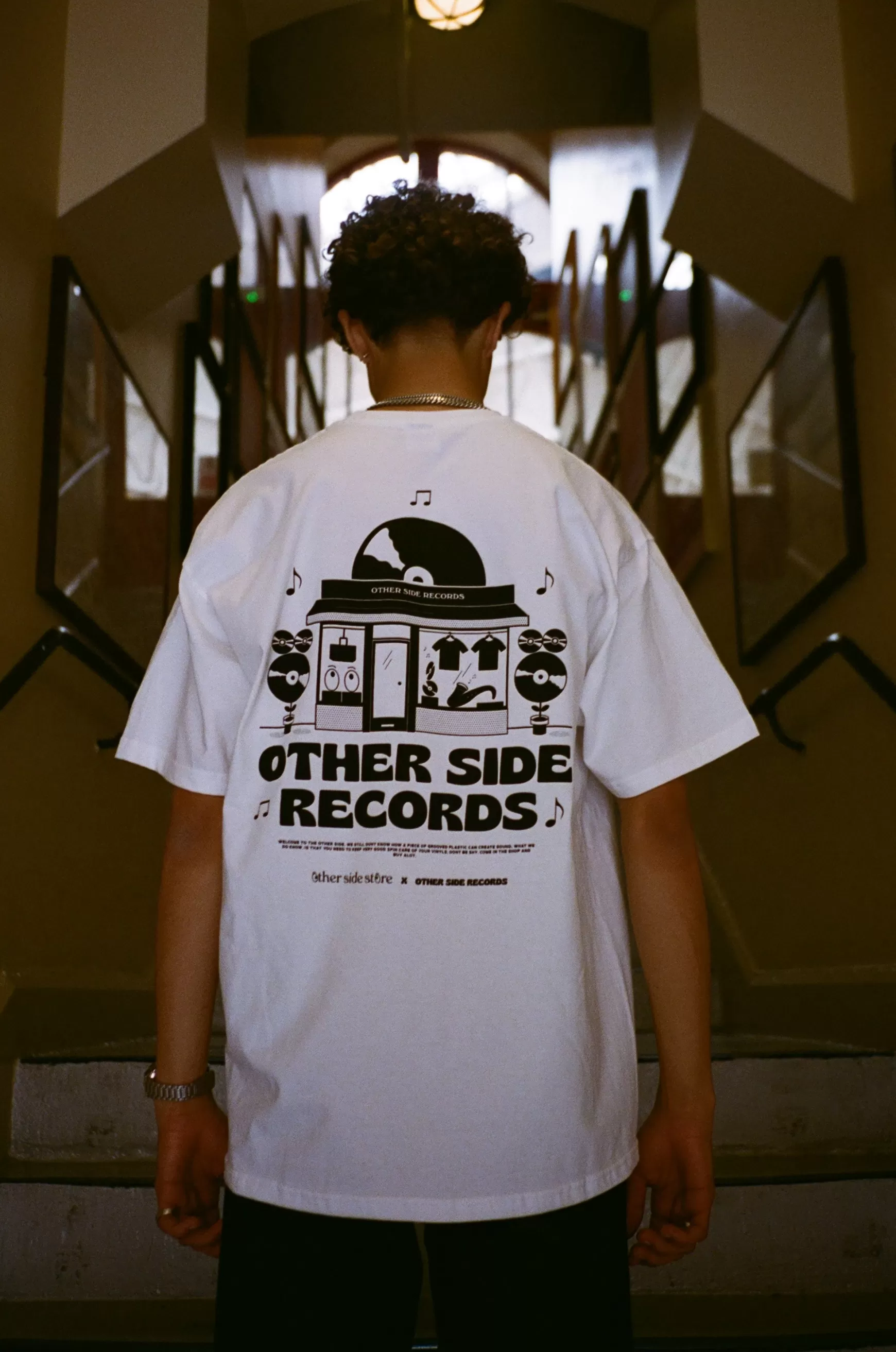 Other Side Store 'Records' Tee - White Cheap