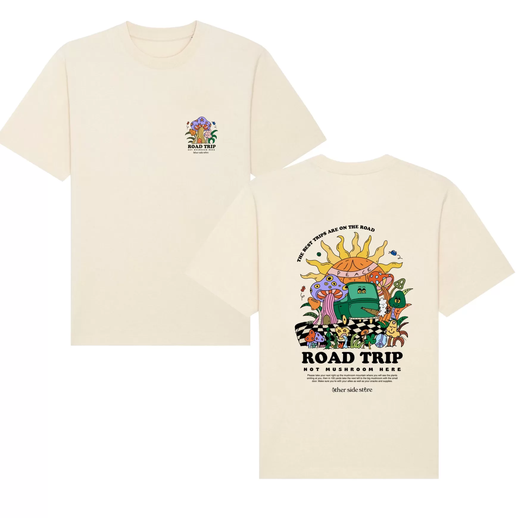 Other Side Store 'Road Trip' Organic Tee - Natural Cheap
