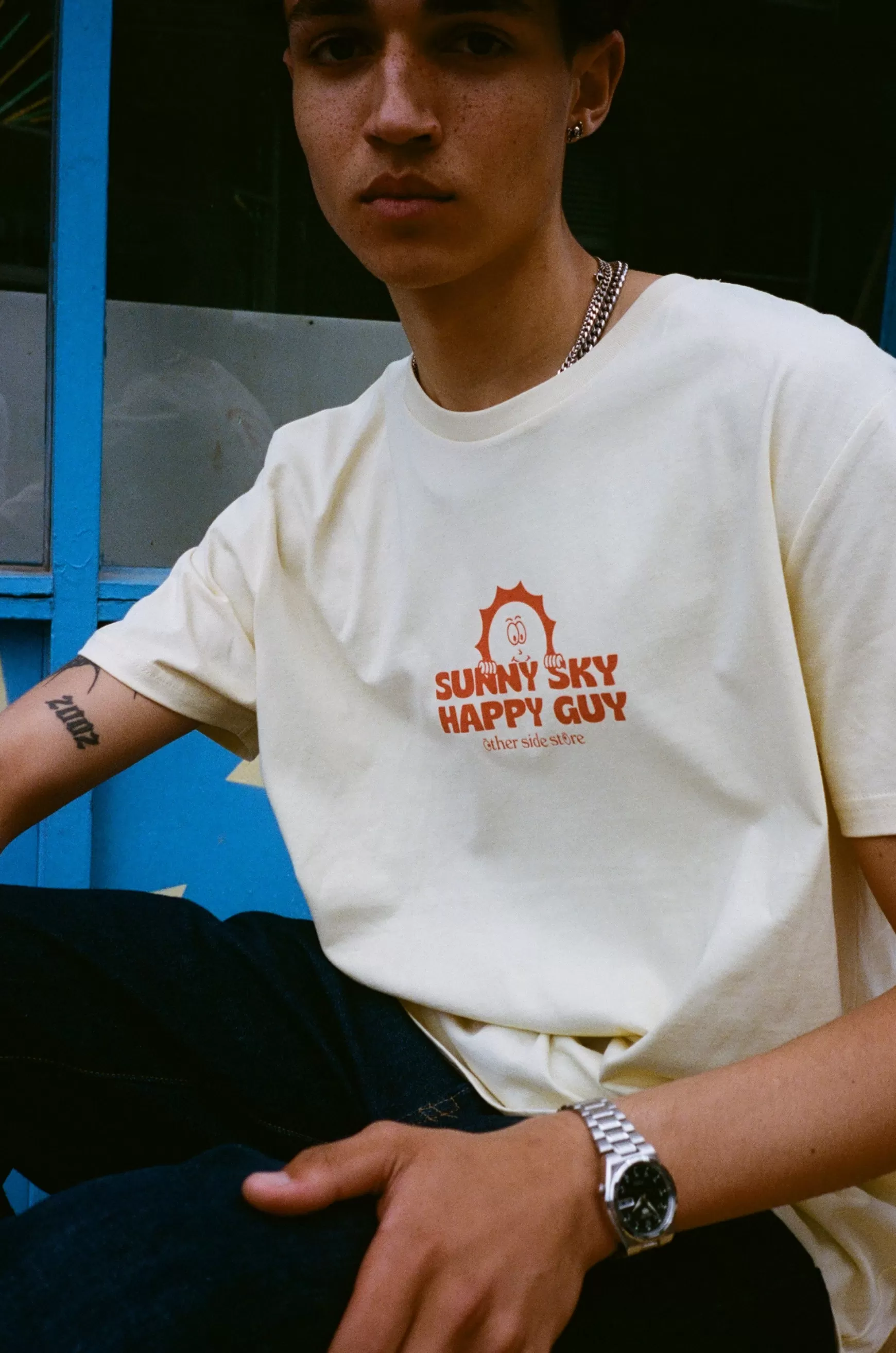 Other Side Store 'sunny Sky' Organic Tee - Butter Flash Sale
