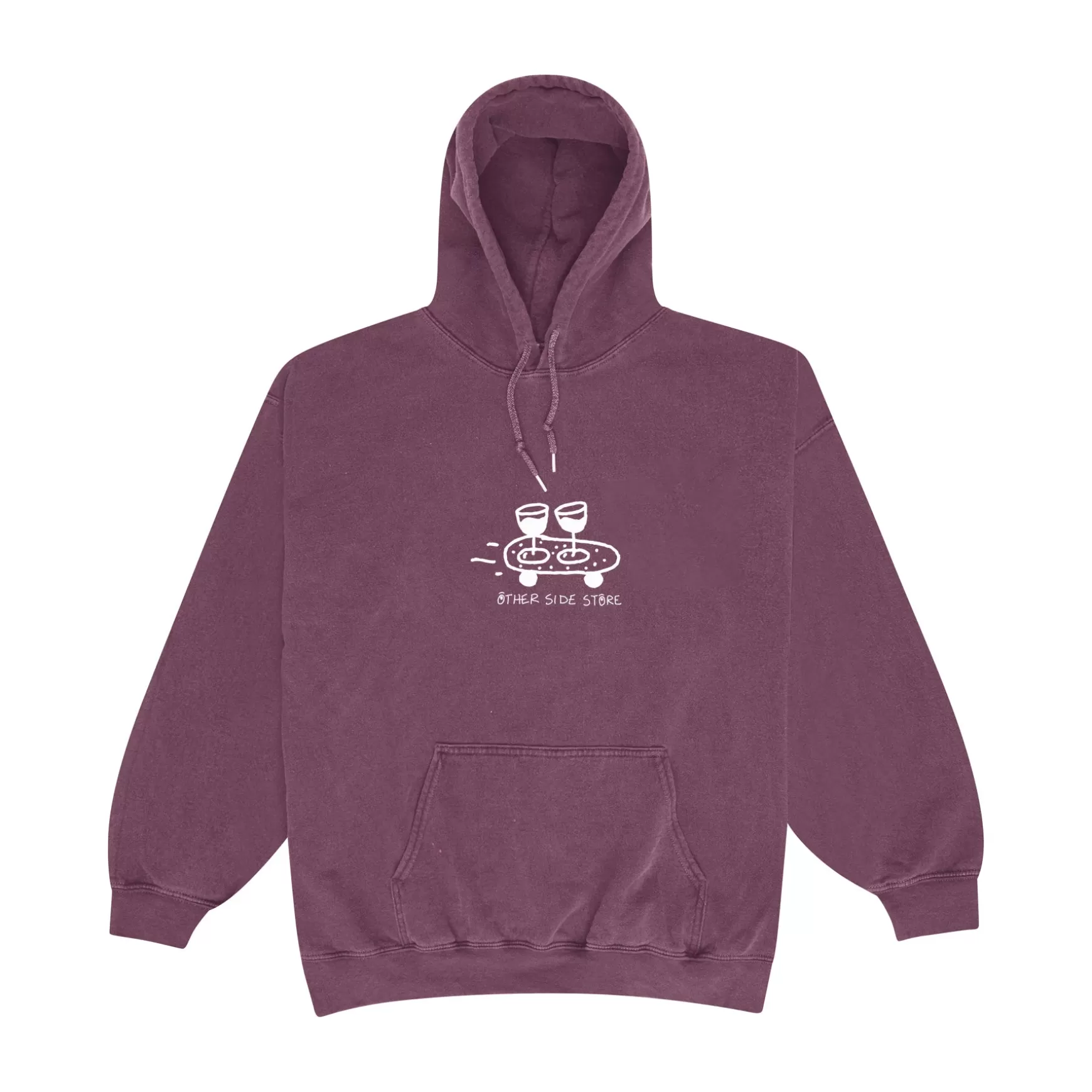 Other Side Store 'Wine Skate' Hoodie - Vintage Washed Plum Best Sale