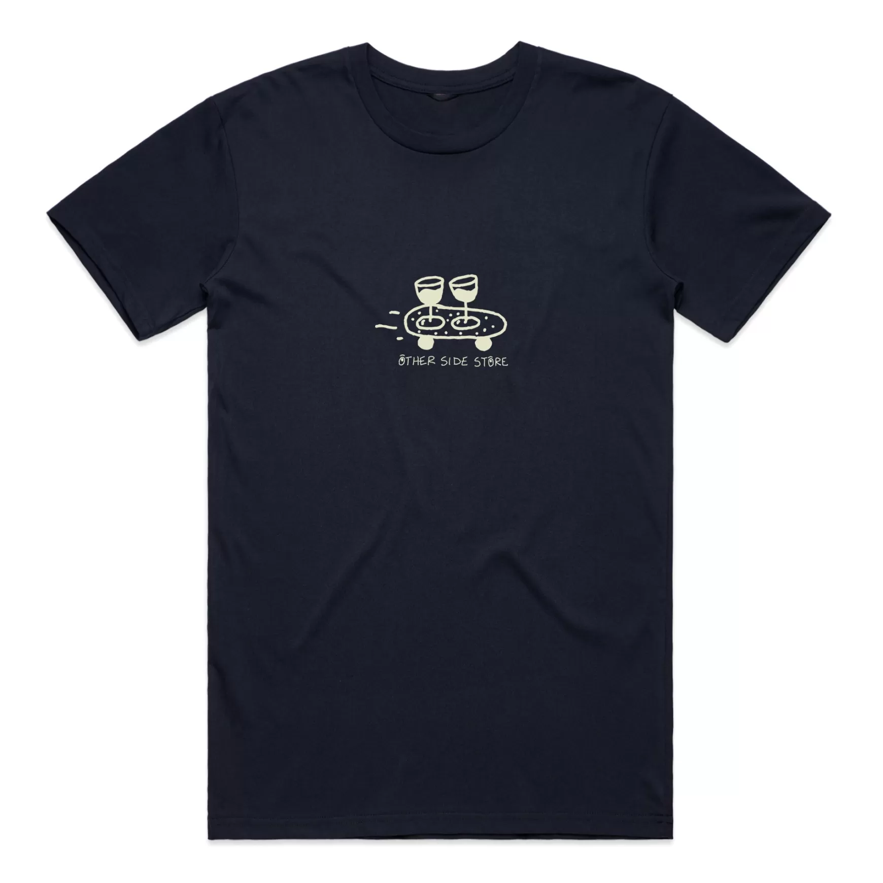 Other Side Store 'Wine Skate' Tee - Black/ Ecru/ Navy Outlet