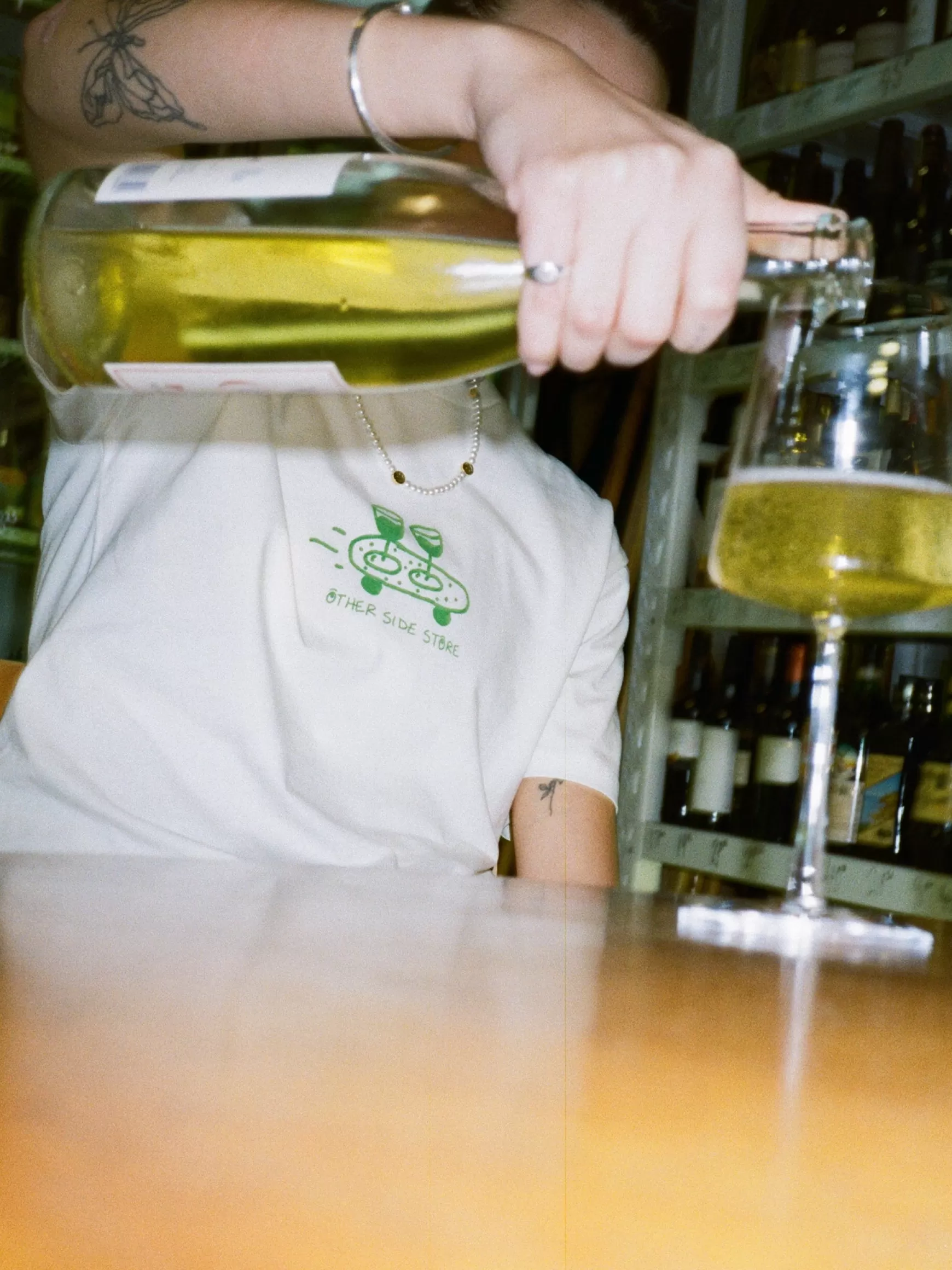 Other Side Store 'Wine Skate' Tee - Black/ Ecru/ Navy Outlet