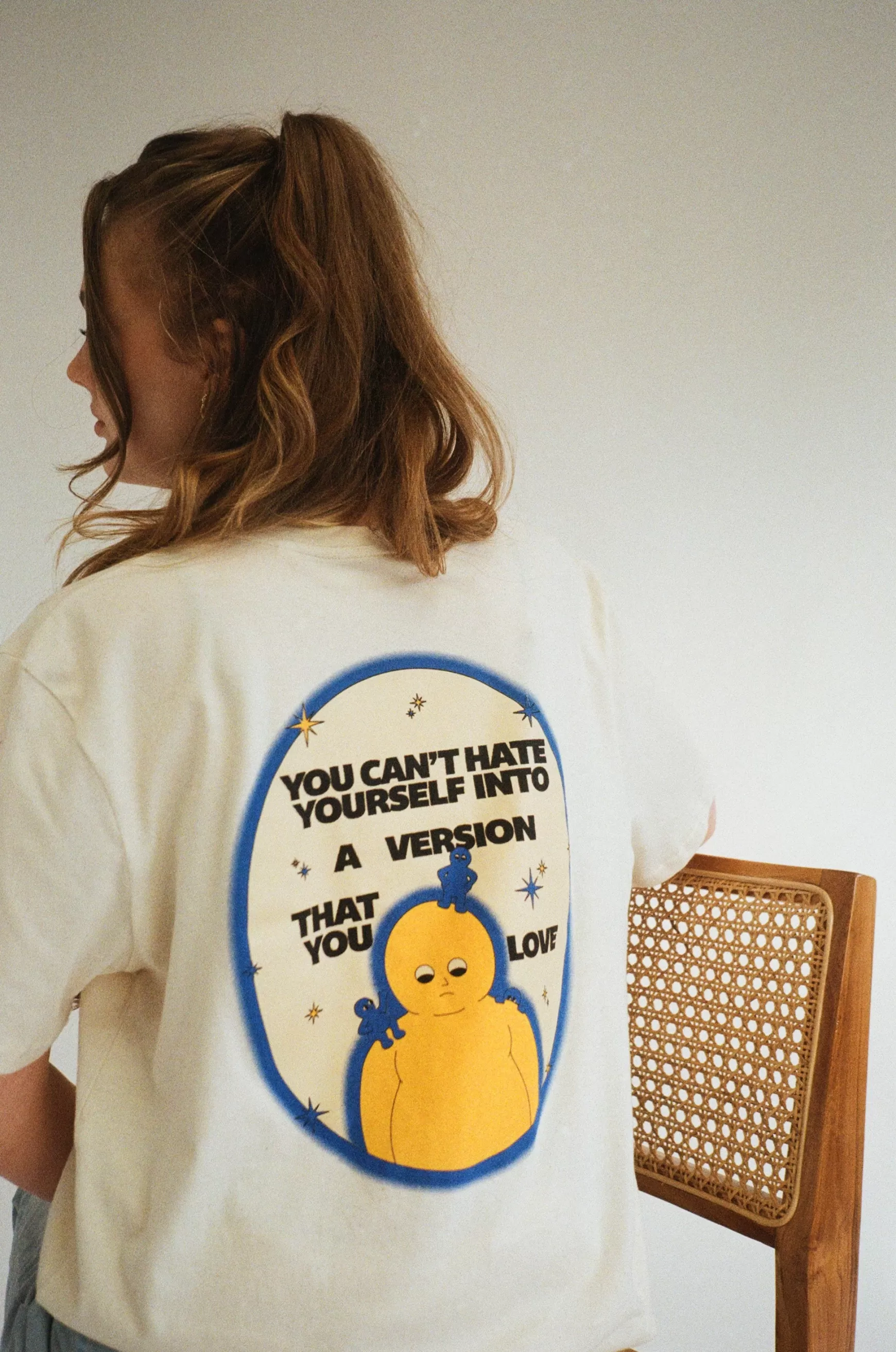 pleasurepardox.png Pleasure Paradox 'You Can'T Hate Yourself' Natural Tee - Cream Print Discount