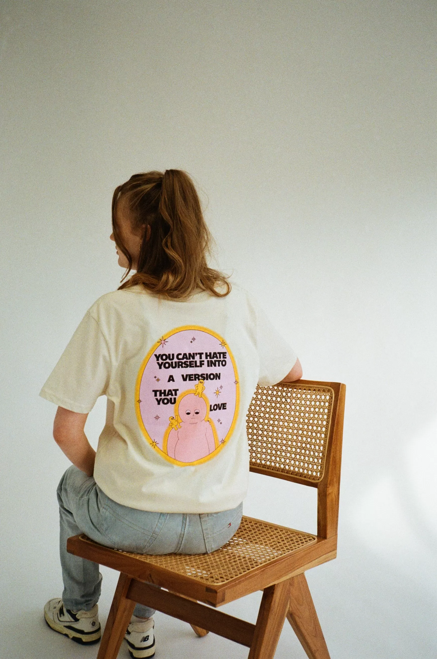 pleasurepardox.png Pleasure Paradox 'You Can'T Hate Yourself' Natural Tee - Lavender Print Store