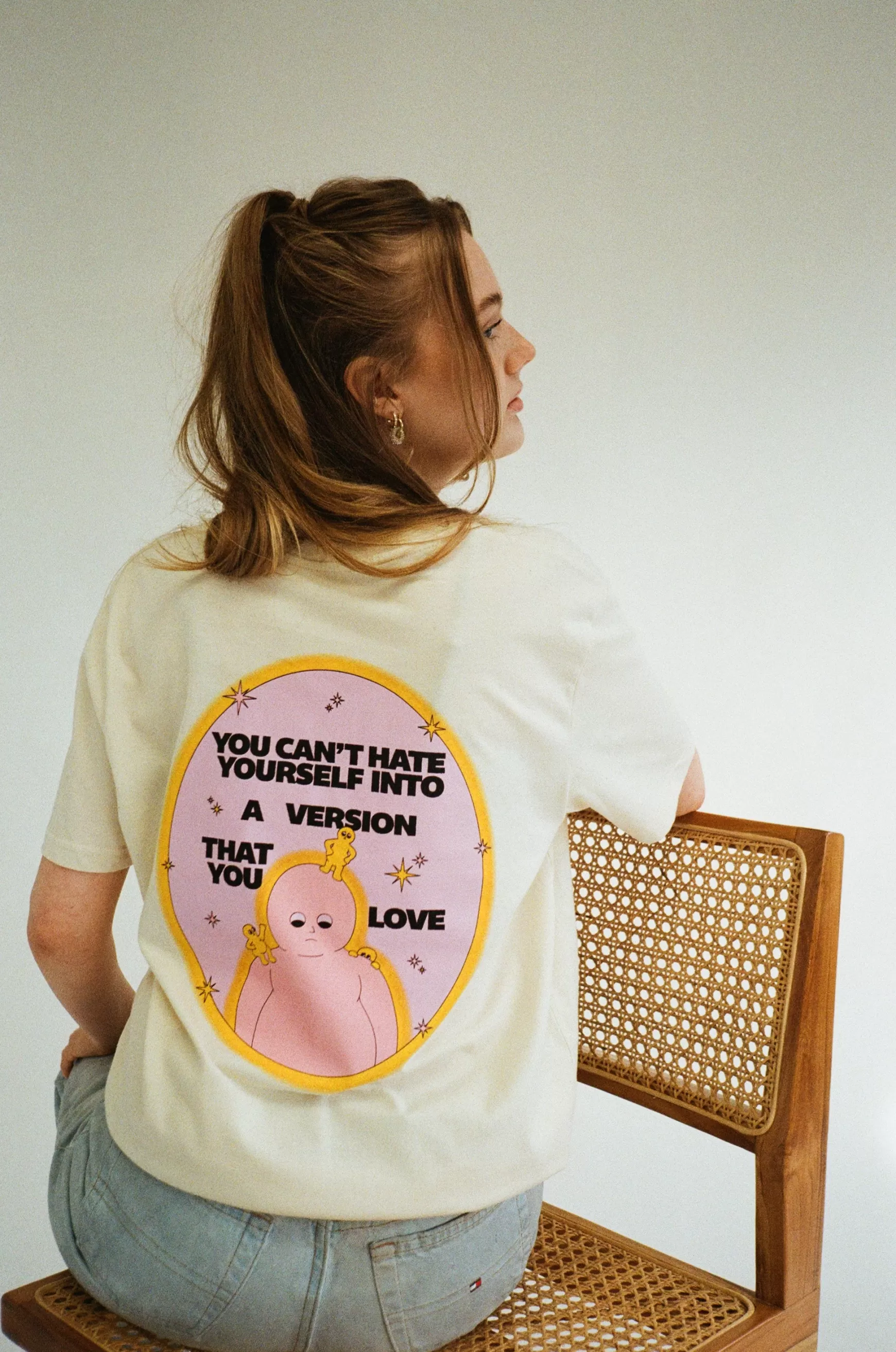 pleasurepardox.png Pleasure Paradox 'You Can'T Hate Yourself' Natural Tee - Lavender Print Store
