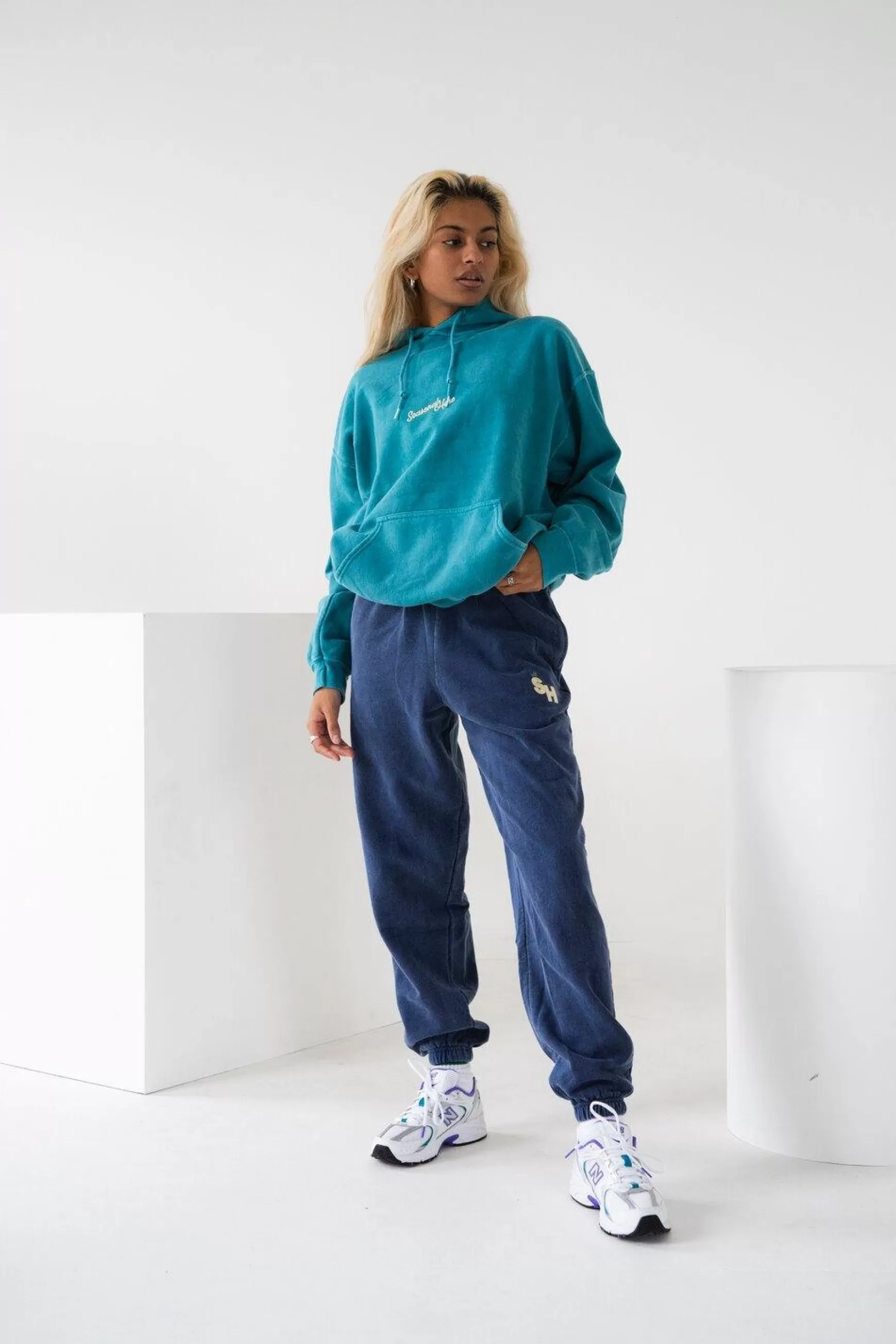 Seasonal Hero 'Fruit' Vintage Washed Joggers - Navy Cheap