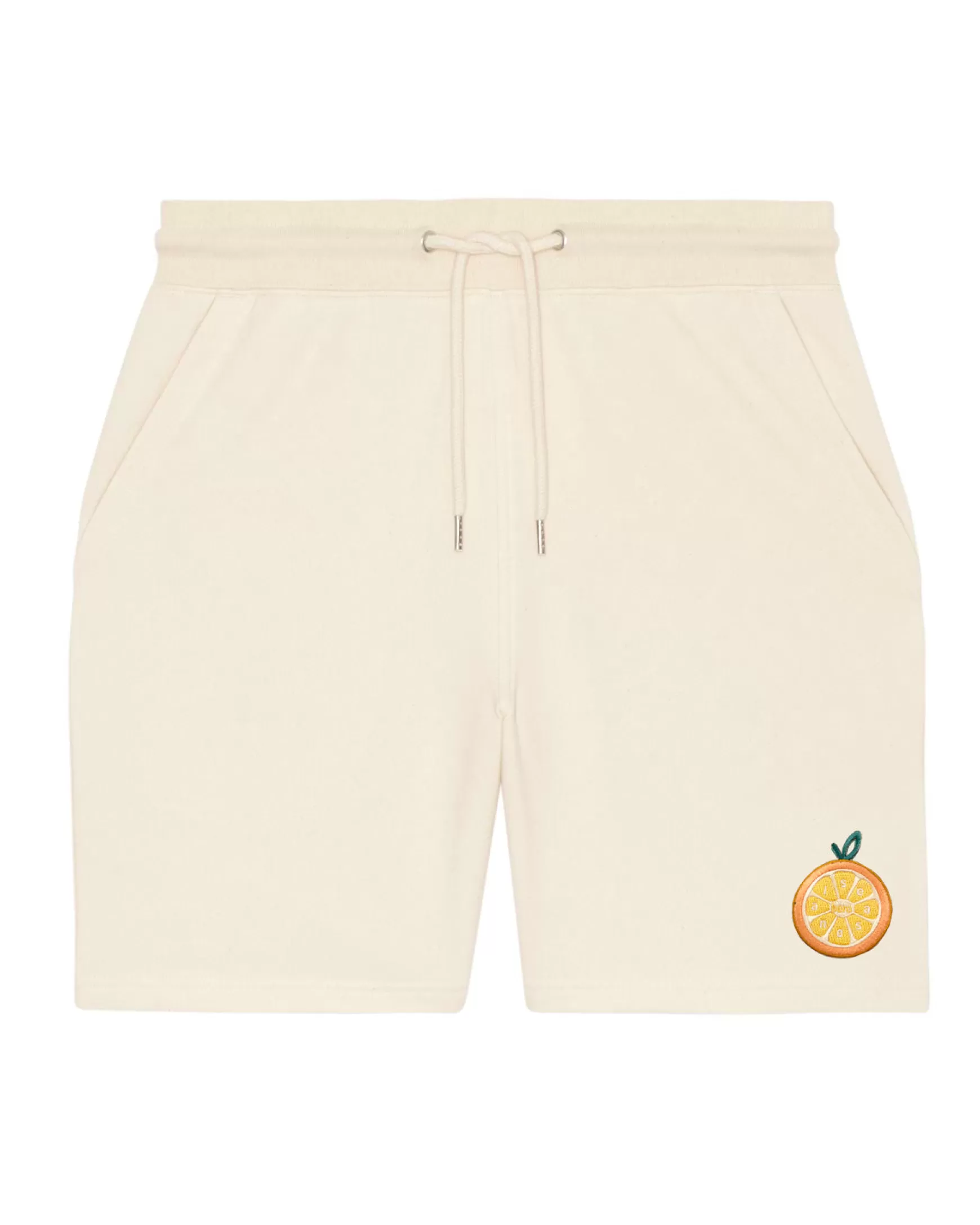 Seasonal Hero 'Orange Patch' Organic Jogger Shorts - Natural Online