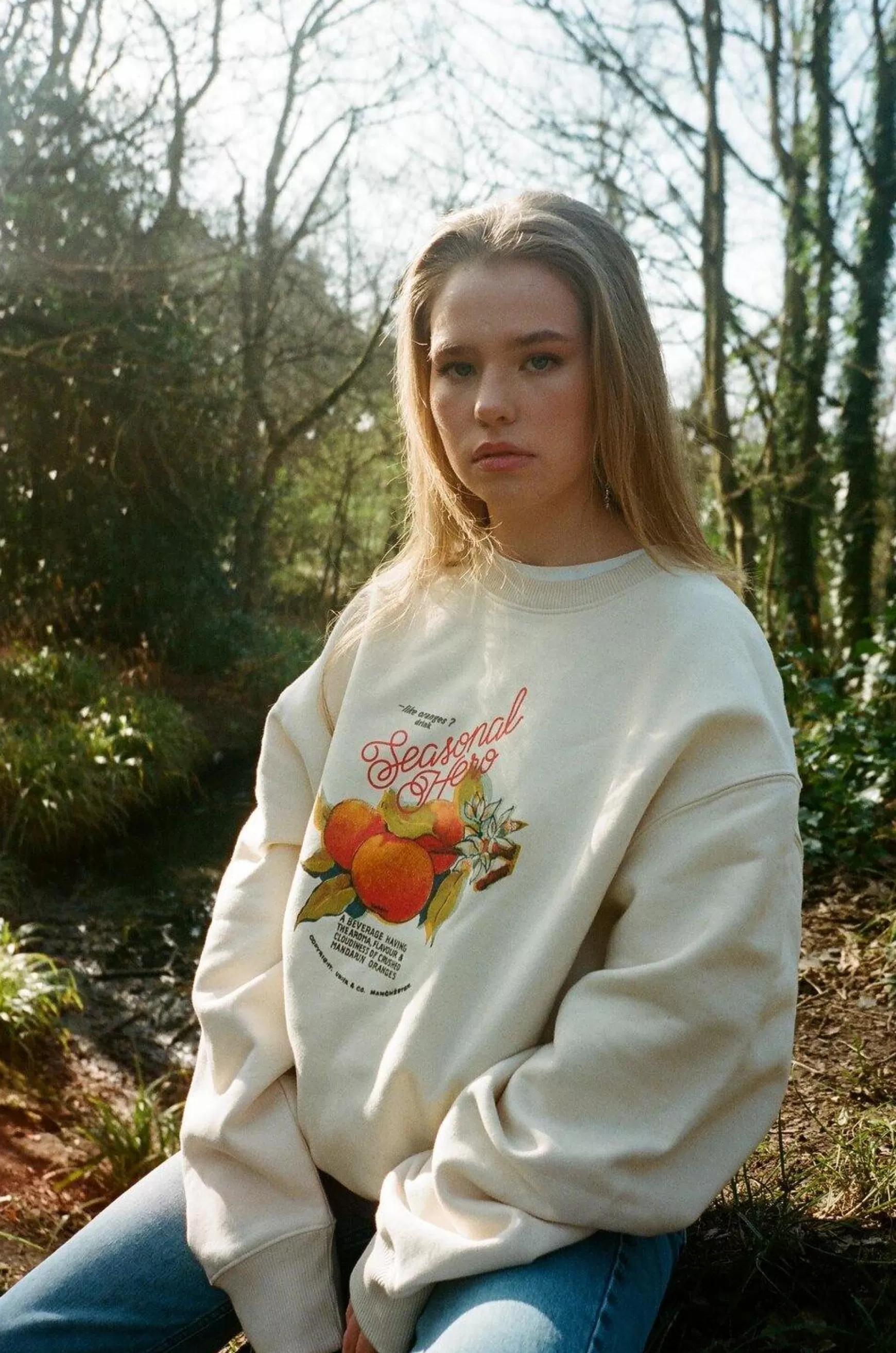 Seasonal Hero 'Oranges' Oversized Sweater - Organic Natural Online