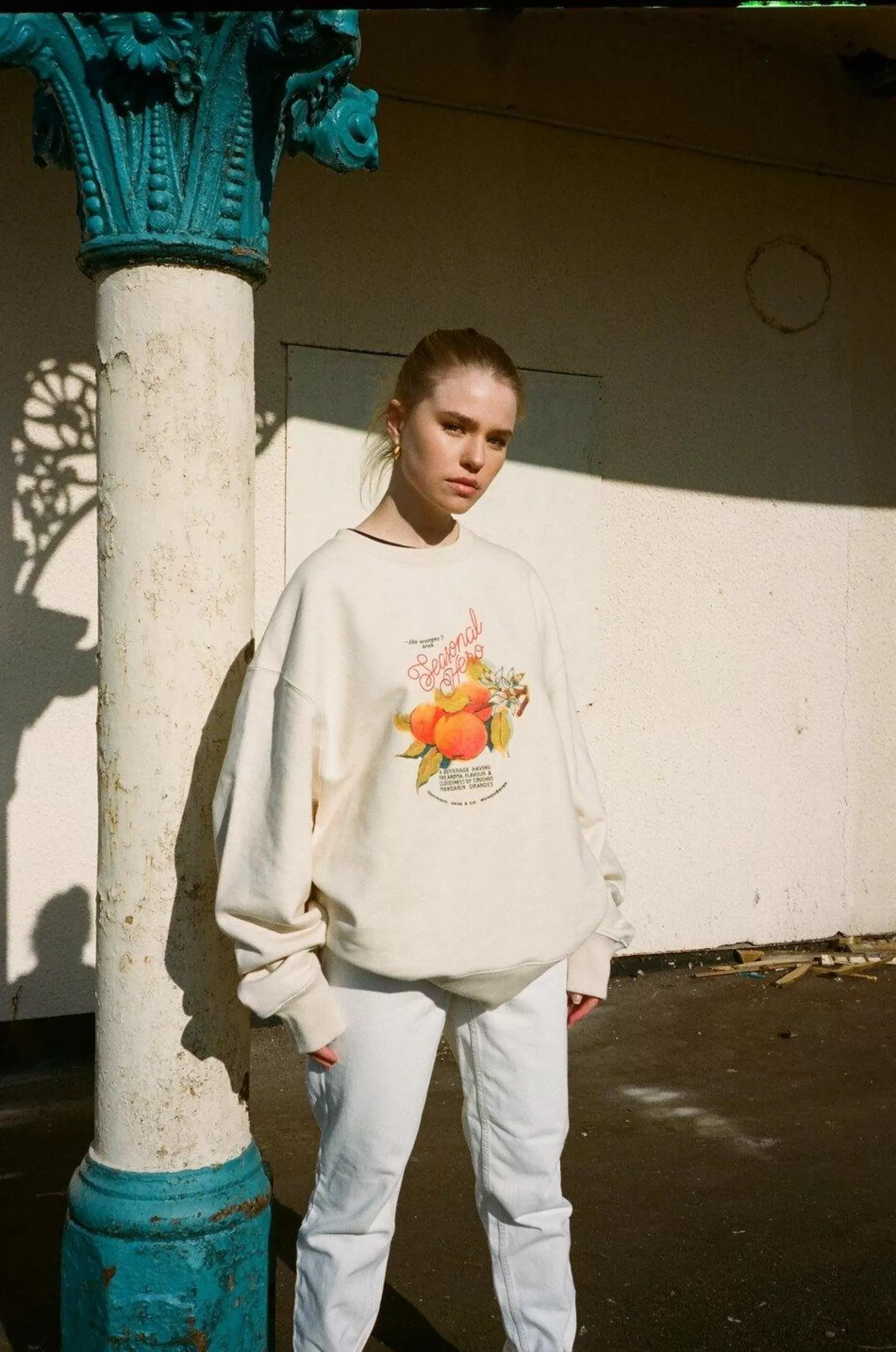 Seasonal Hero 'Oranges' Oversized Sweater - Organic Natural Online