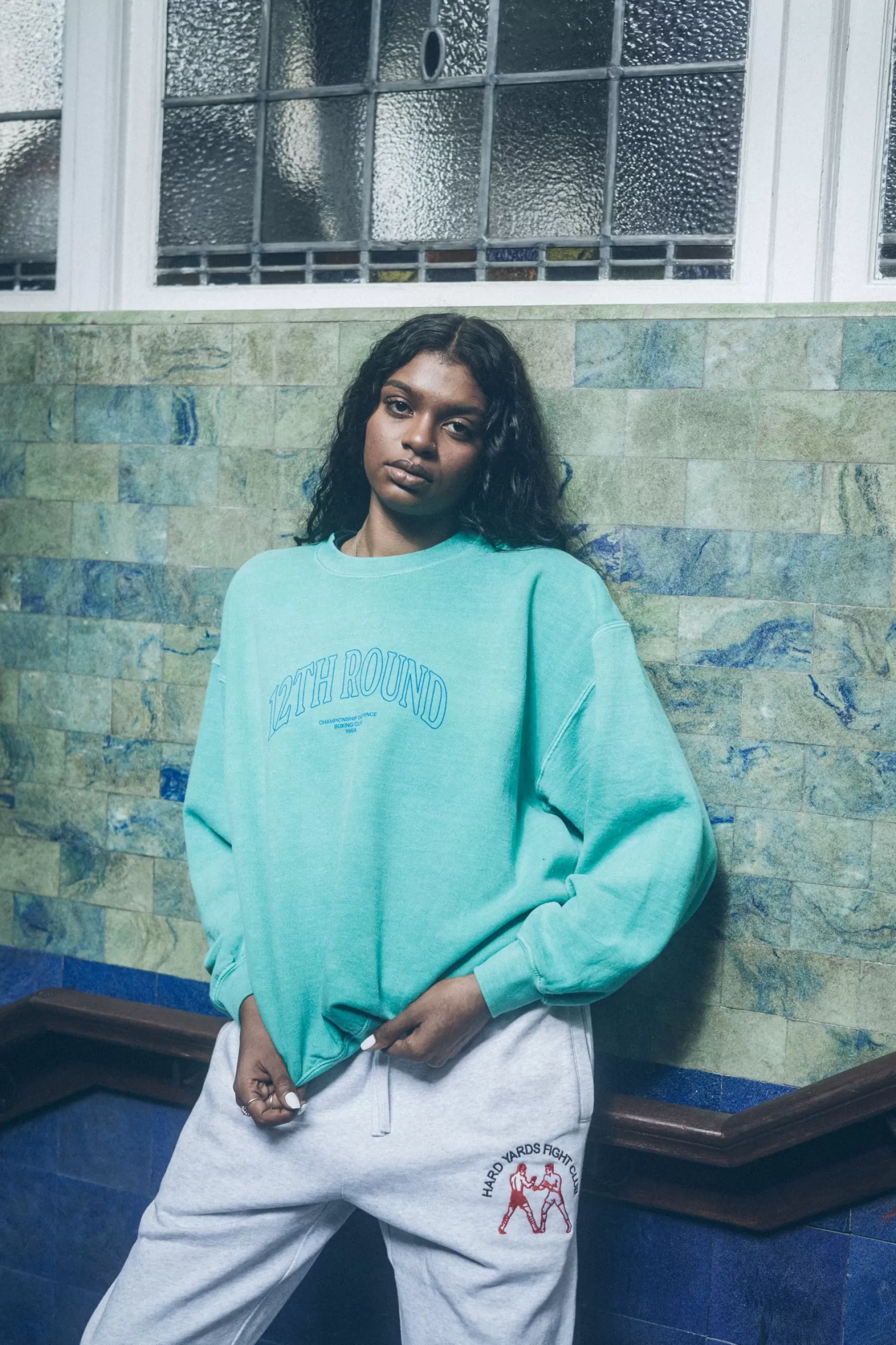 Vice 84 '12Th Round' Vintage Washed Sweater - Emerald New