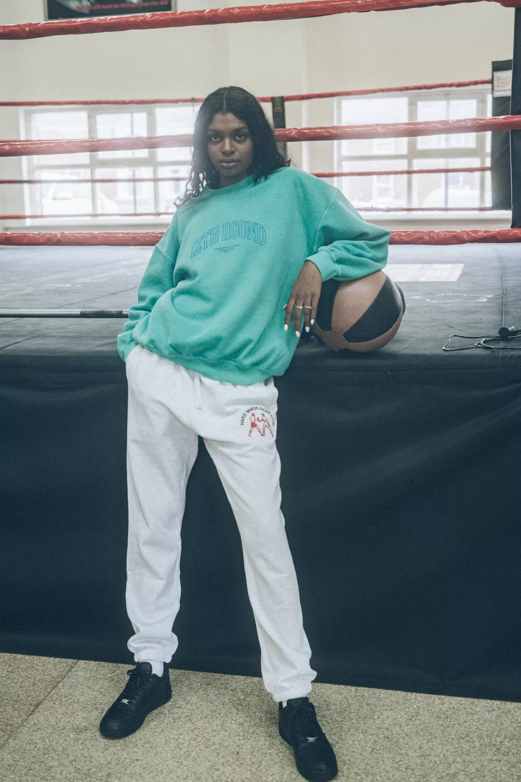 Vice 84 '12Th Round' Vintage Washed Sweater - Emerald New