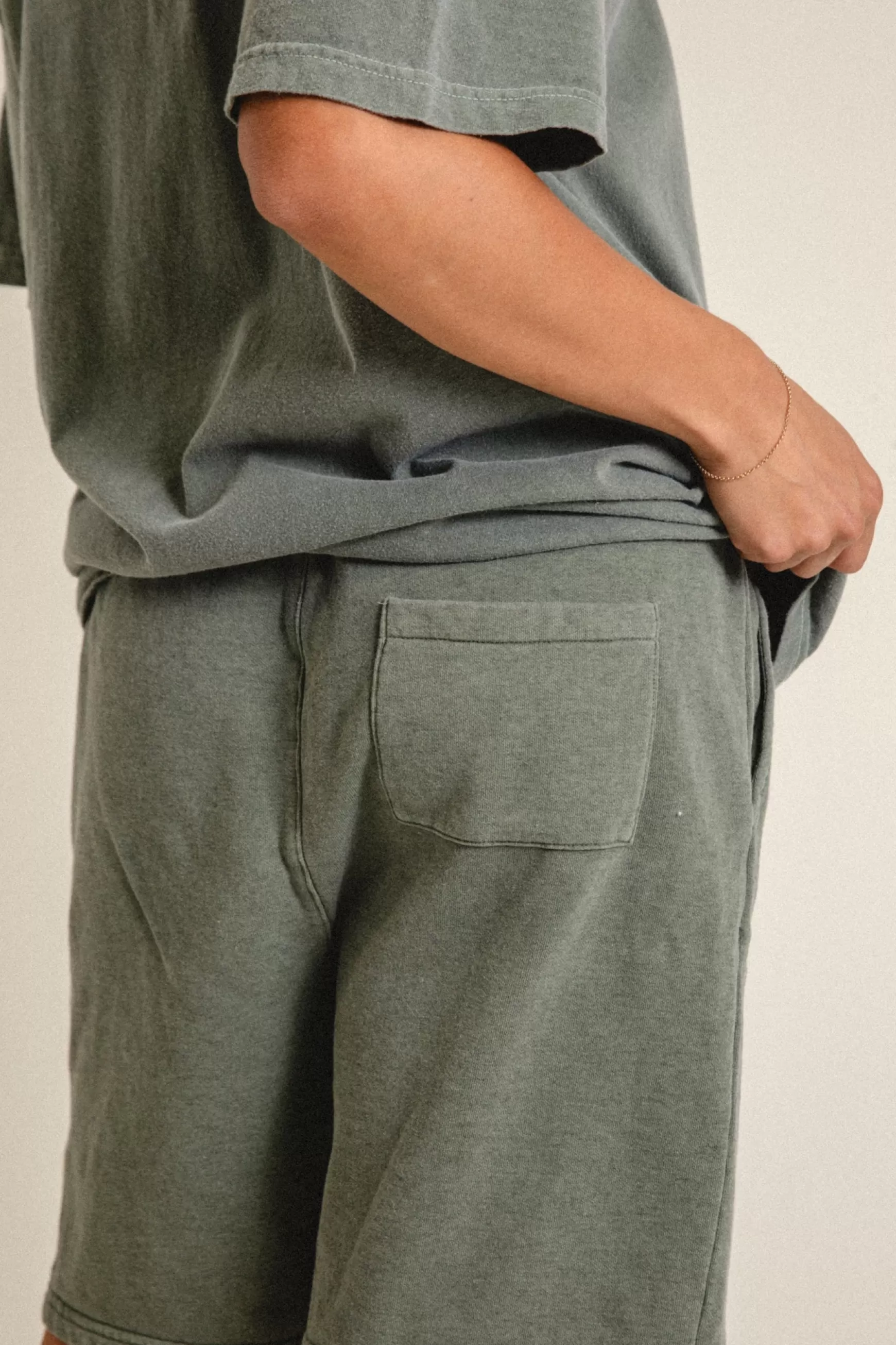 Vice 84 'Academie Des Sports' Vintage Washed Shorts - Khaki Clearance