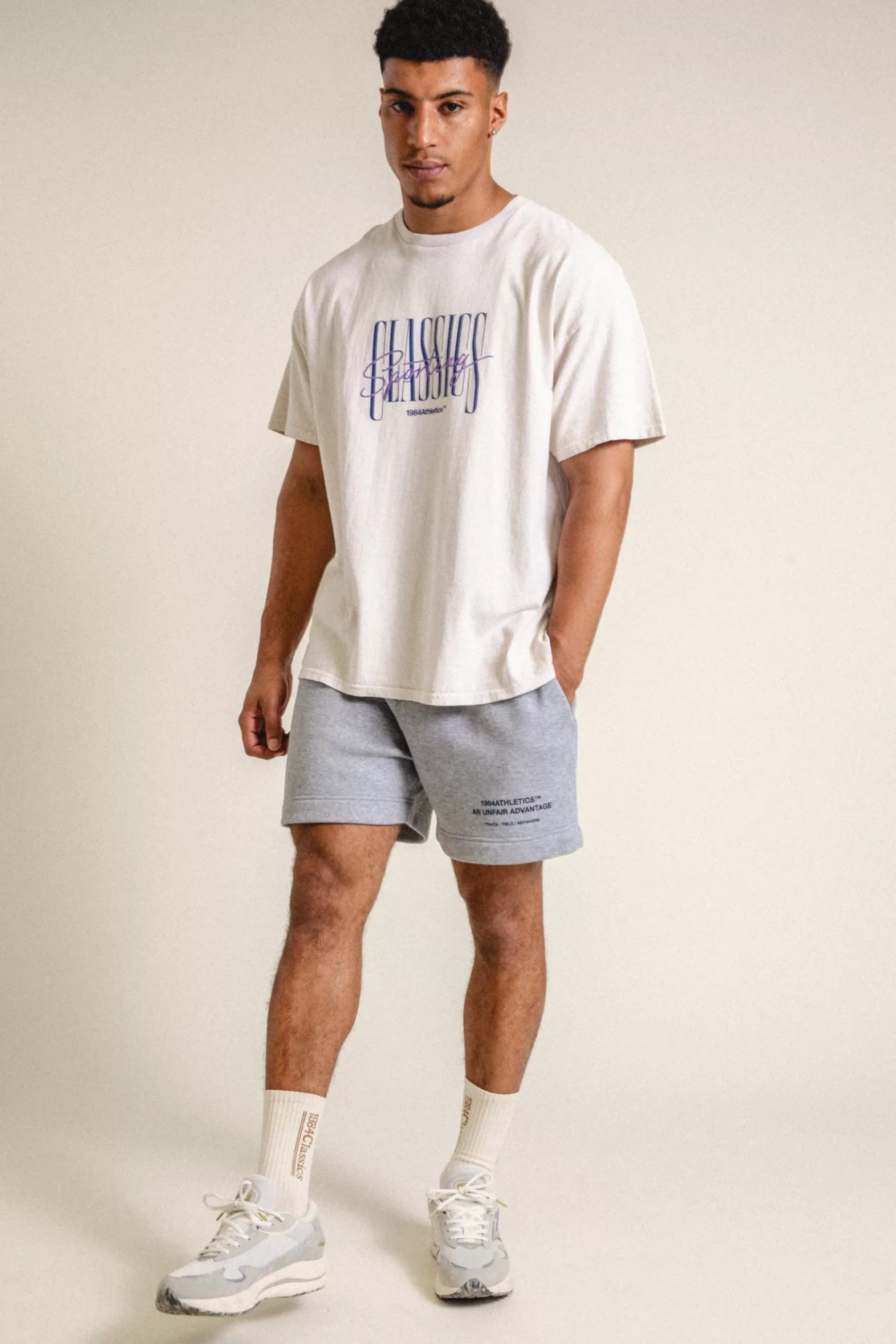 Vice 84 'Athletics' Jogger Shorts - Grey New